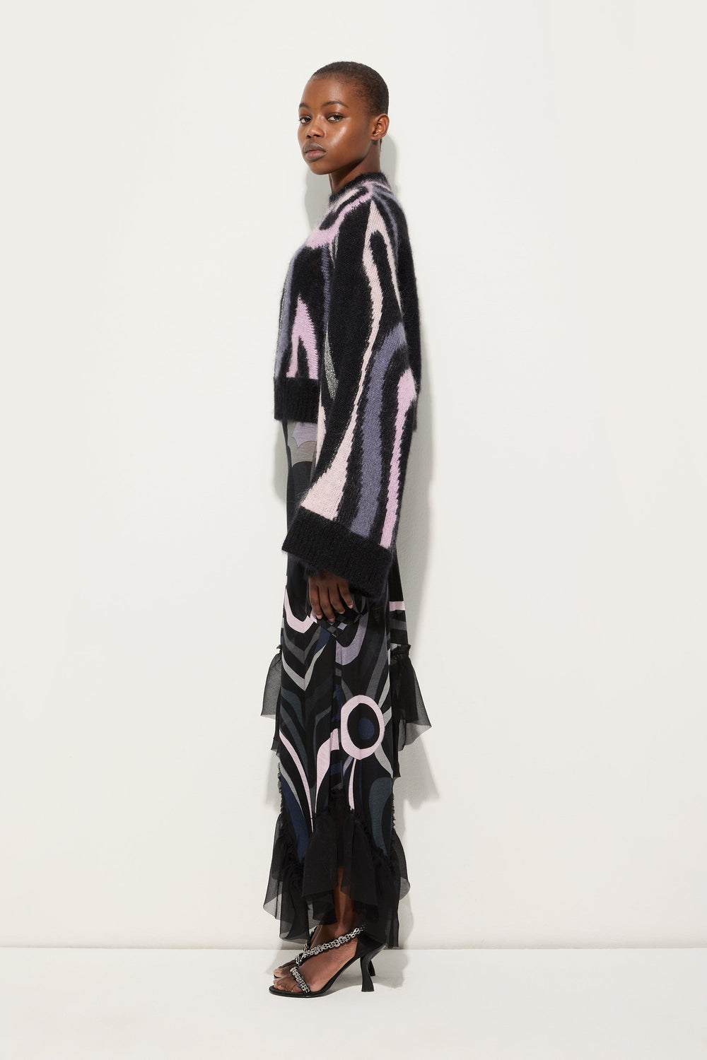 Pucci Cropped Sweater with Marmo Inlay
