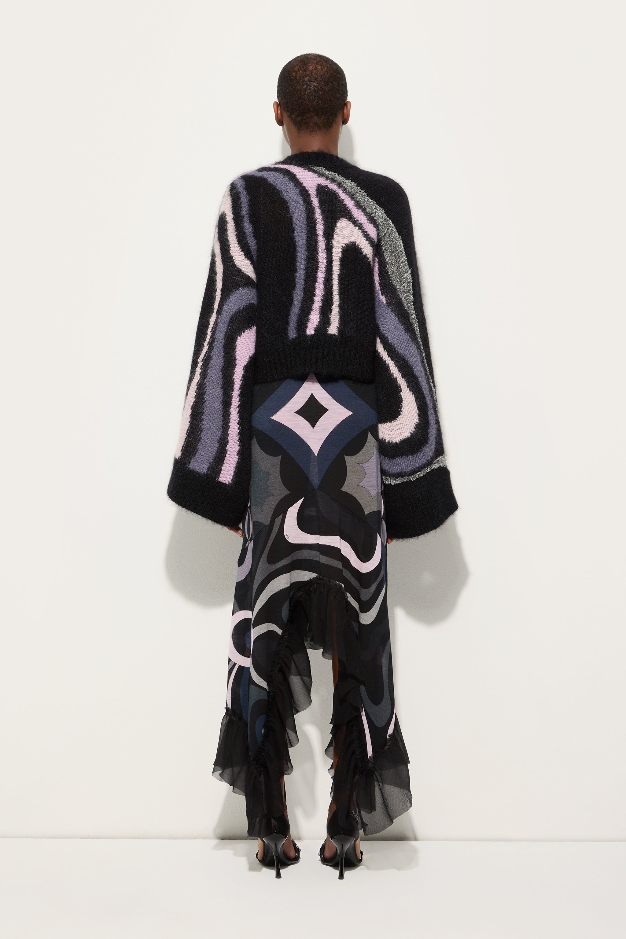 Pucci Cropped Sweater with Marmo Inlay