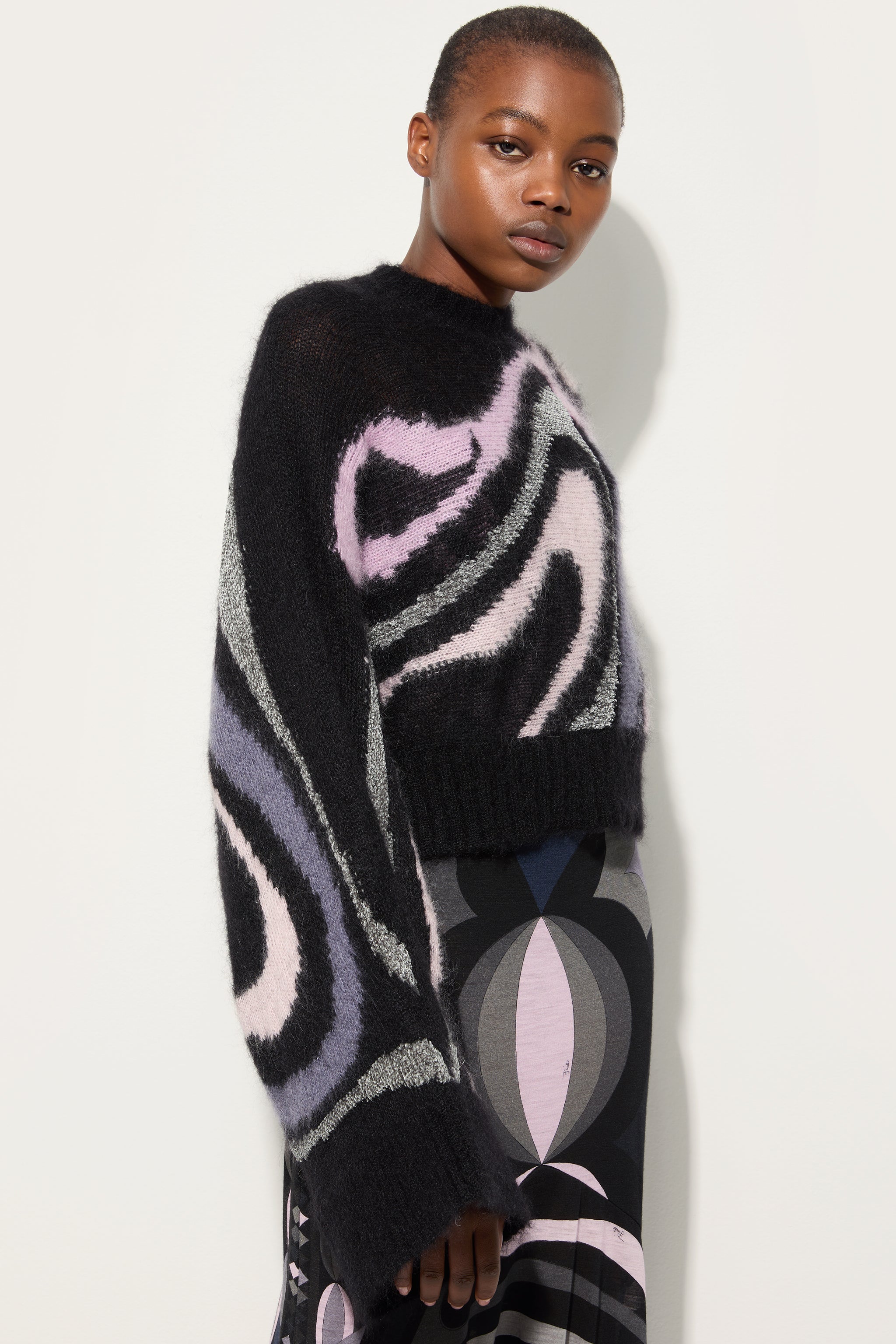 Pucci Cropped Sweater with Marmo Inlay