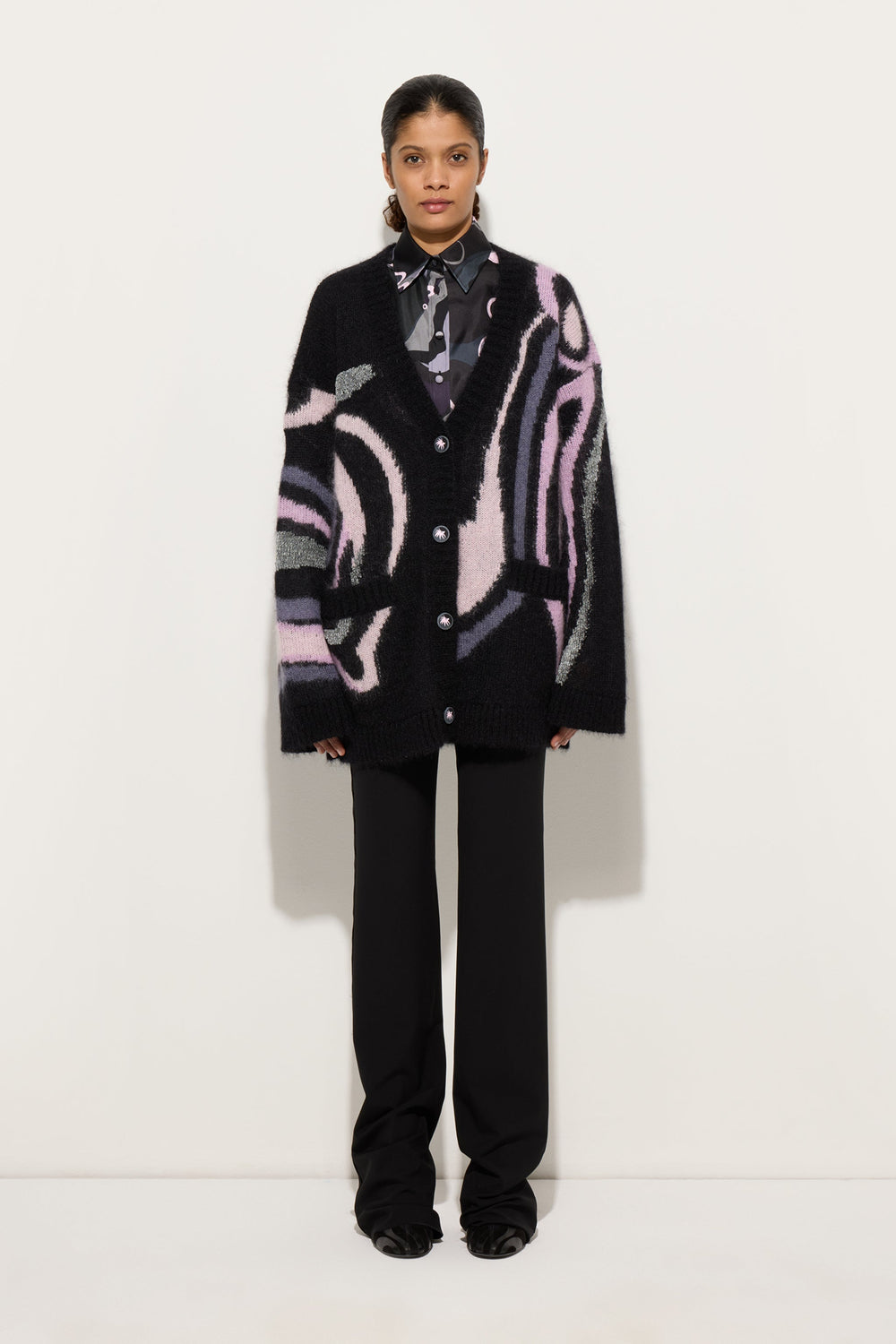 Pucci Oversized Cardigan with Marmo Inlay
