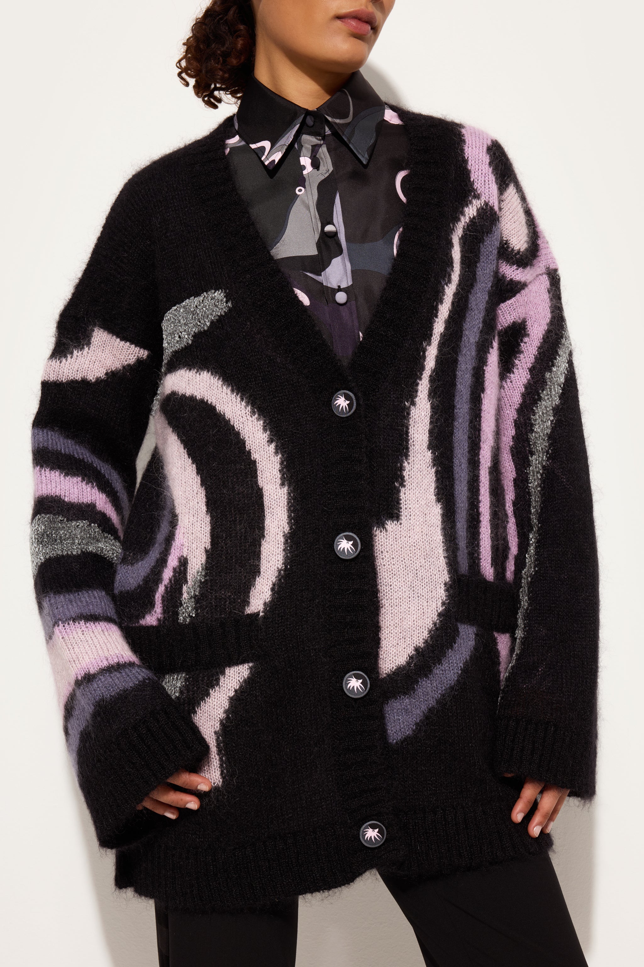 Pucci Oversized Cardigan with Marmo Inlay