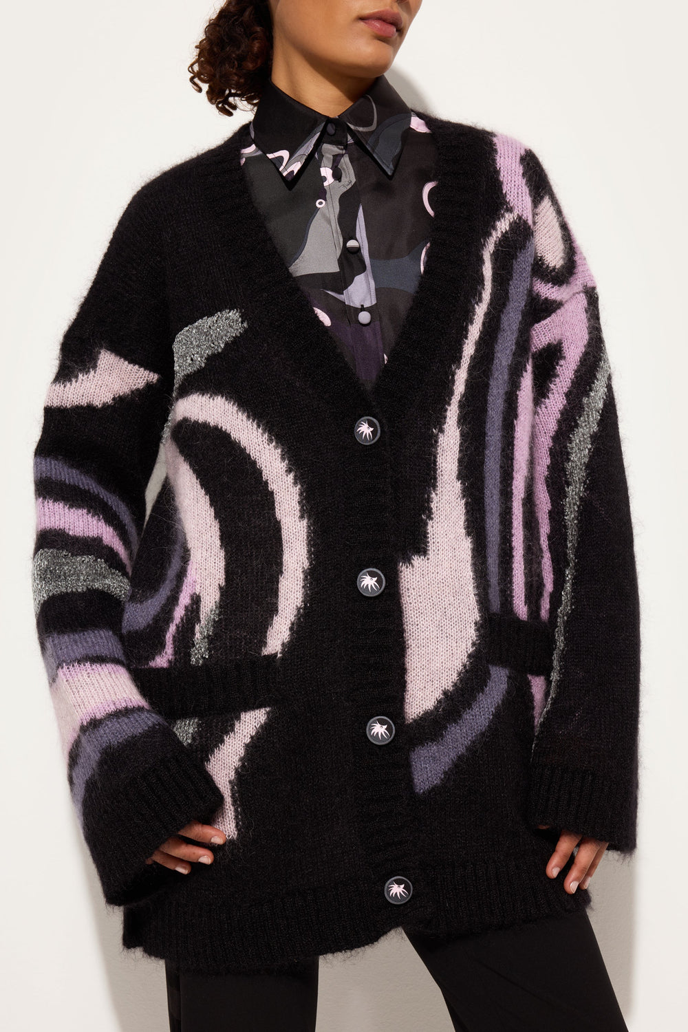 Pucci Oversized Cardigan with Marmo Inlay