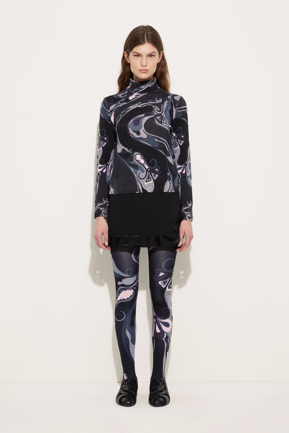 Pucci Orchidee Print High Neck Sweater in Wool