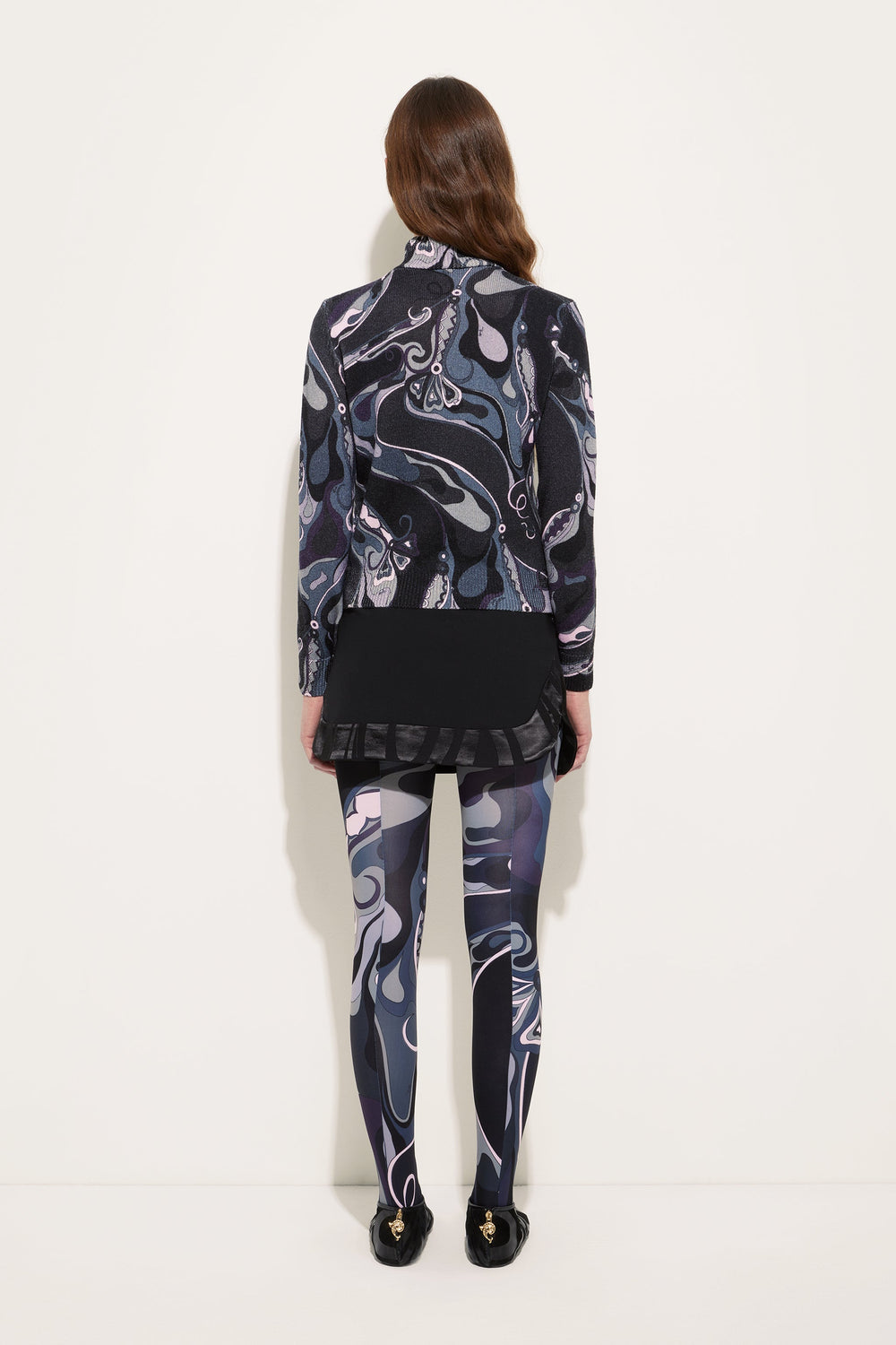 Pucci Orchidee Print High Neck Sweater in Wool