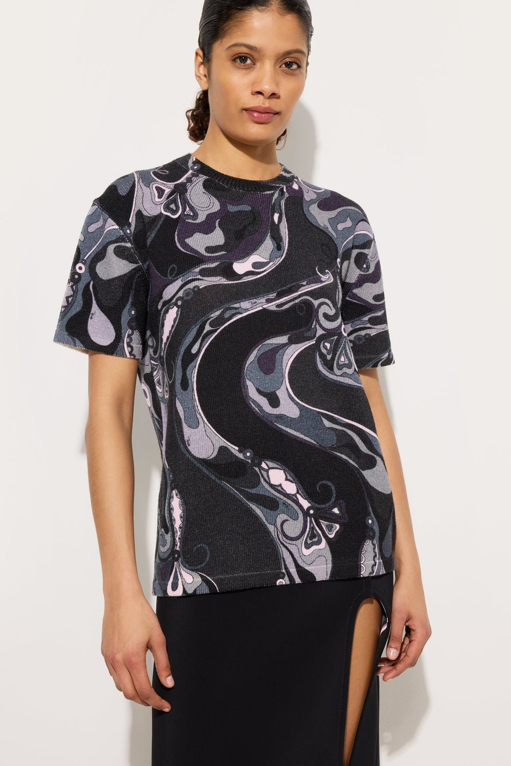 Pucci Orchidee Print Oversized Wool T-shirt