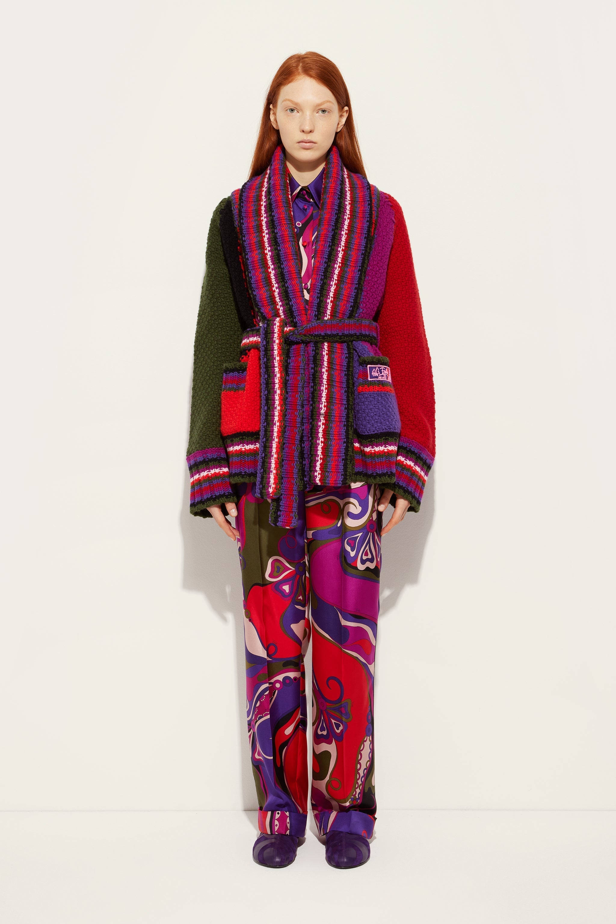 Pucci Oversized Colorblock Cardigan