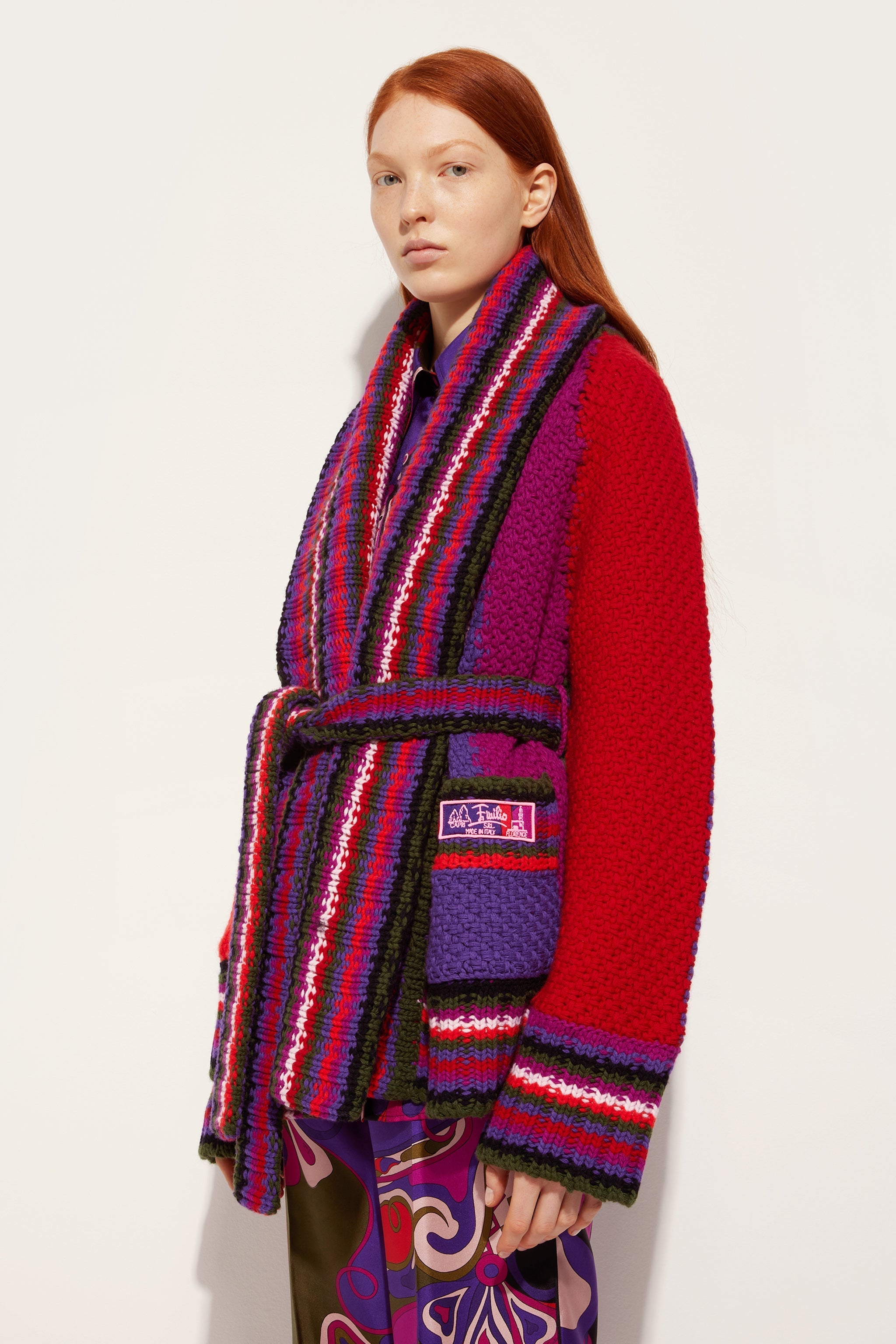 Pucci Oversized Colorblock Cardigan