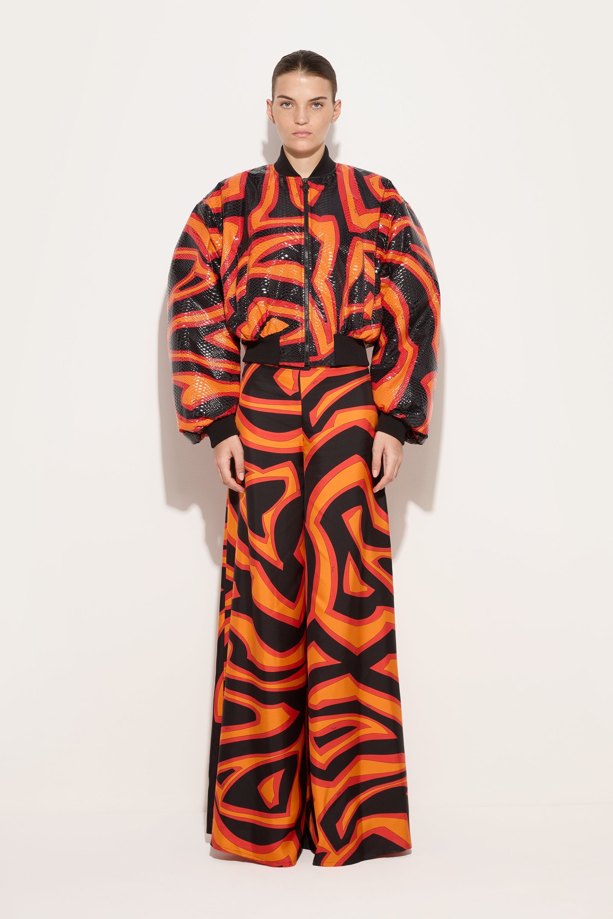 Pucci Labirinto Print Silk Palazzo Pants