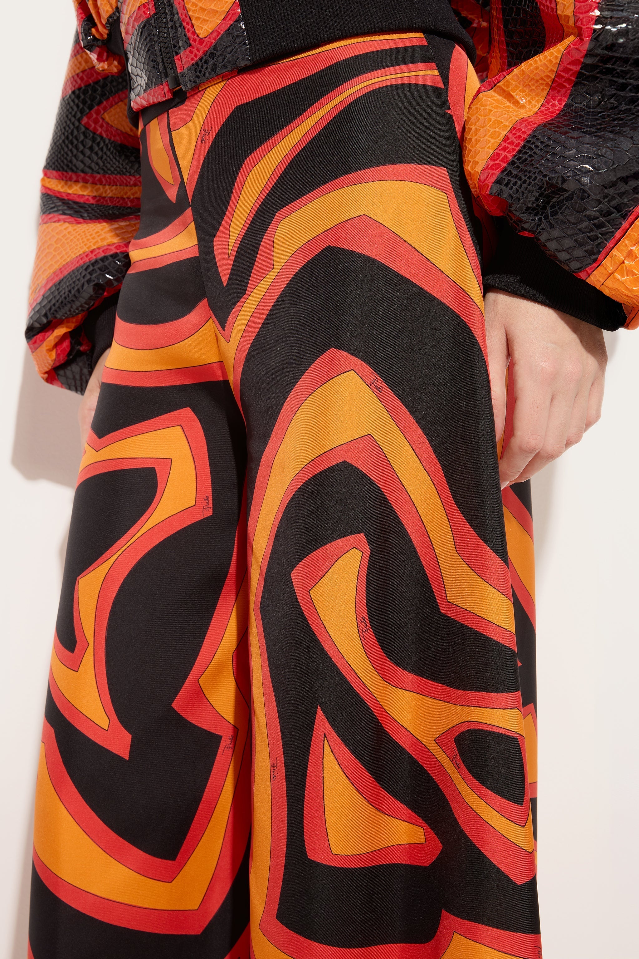 Pucci Labirinto Print Silk Palazzo Pants