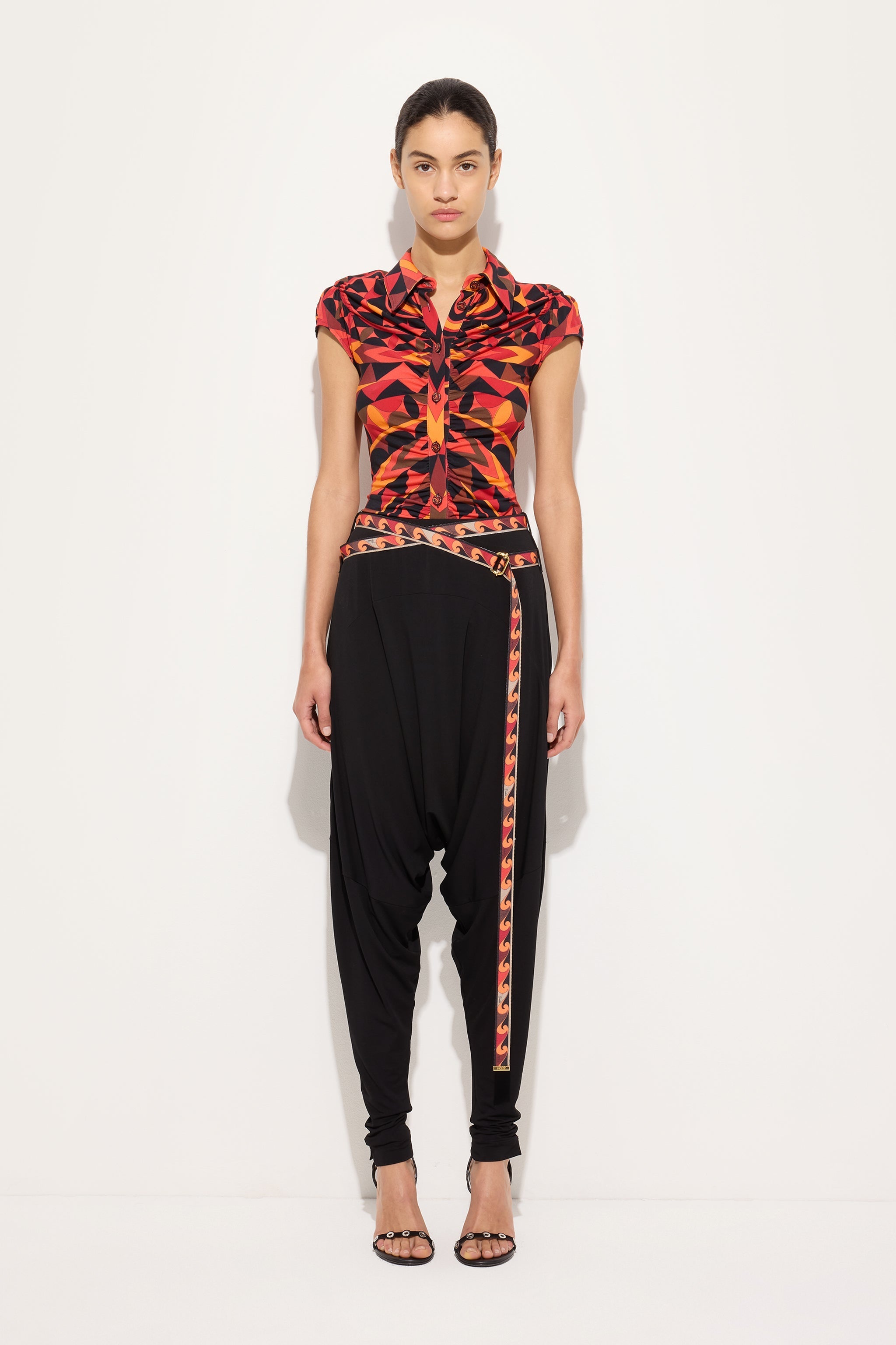 Pucci Flowing Pants with Printed Belt