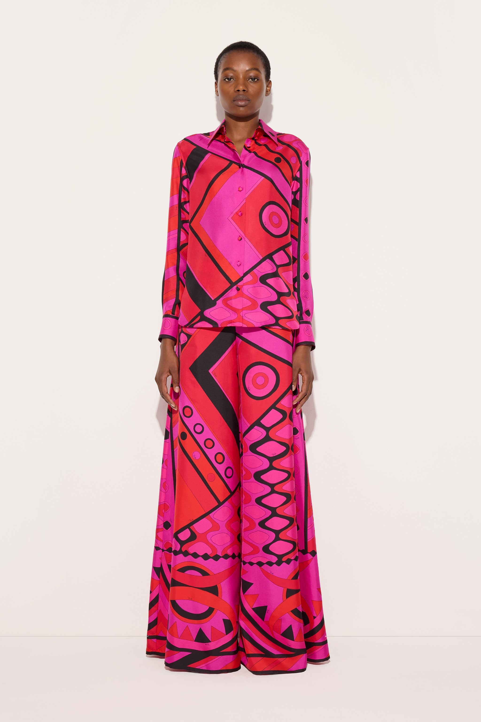 Pucci Vivara Print Silk Palazzo Pants