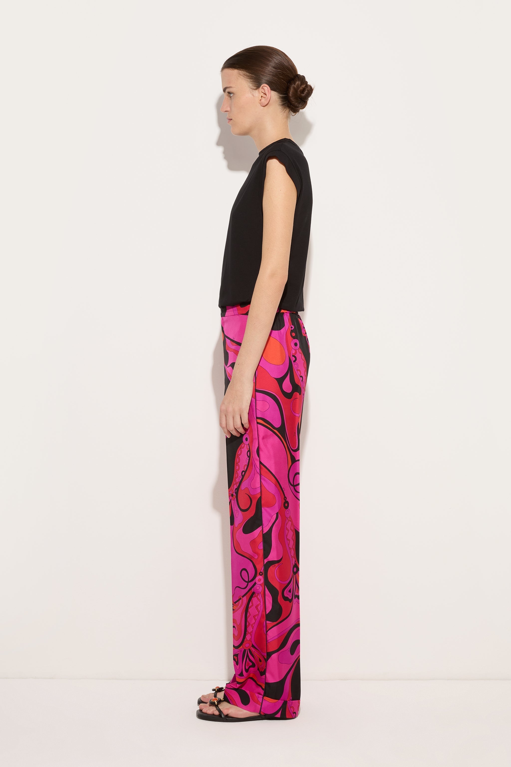 Pucci Orchidee Print Silk Pants