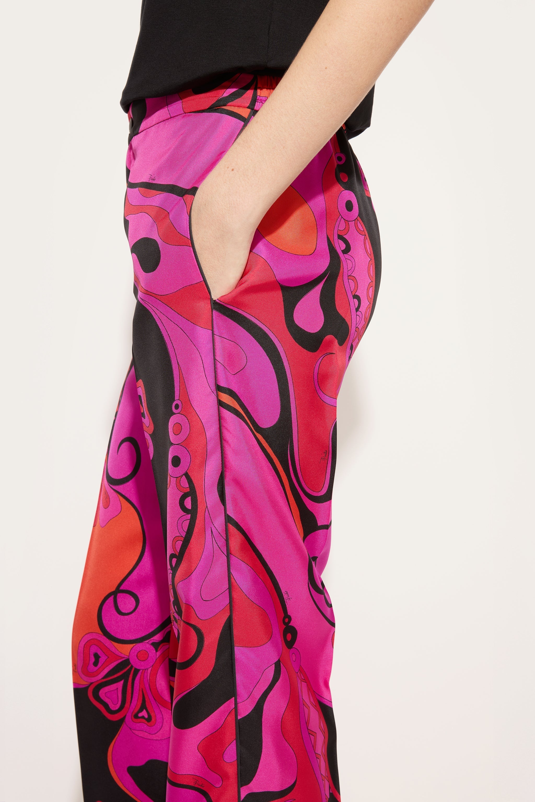 Pucci Orchidee Print Silk Pants