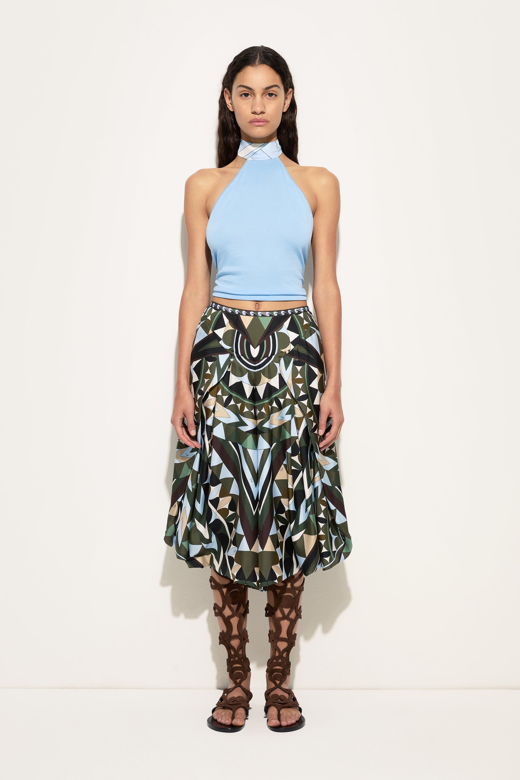 Pucci Manuba Print Wide Silk Pants