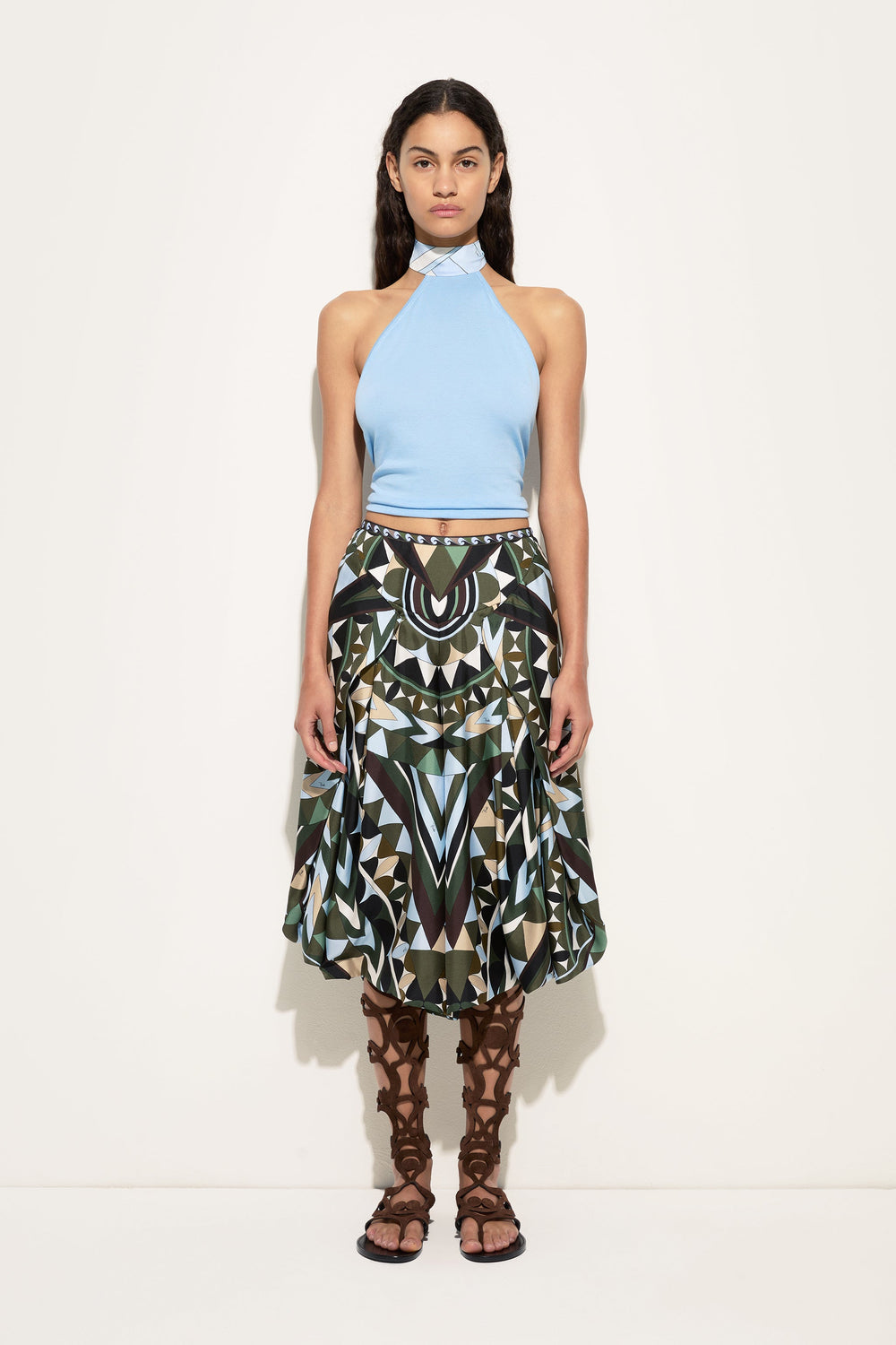 Pucci Manuba Print Wide Silk Pants