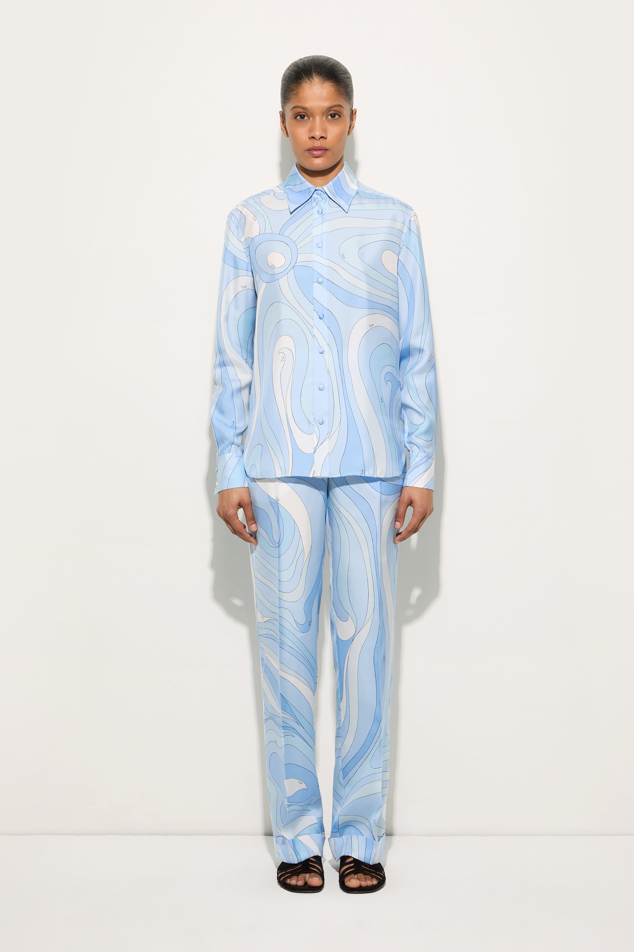 Pucci Marmo Print Silk Pants