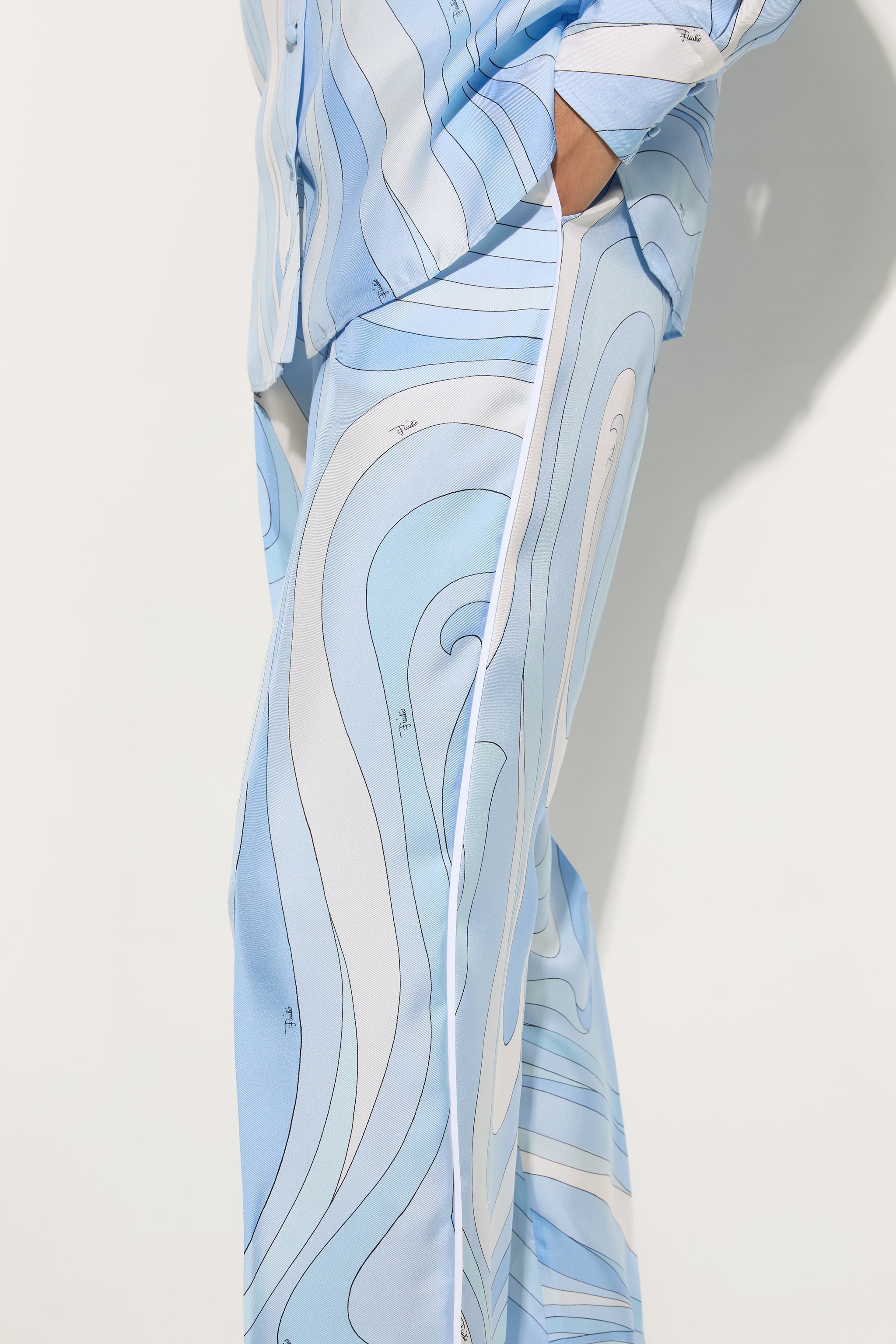 Pucci Marmo Print Silk Pants
