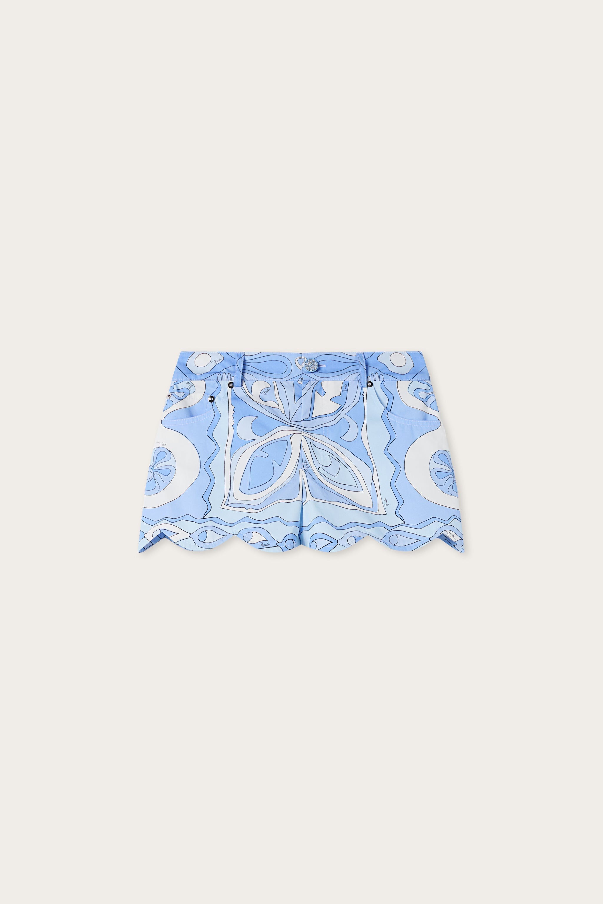 Pucci Angoli Print Scallop trim shorts
