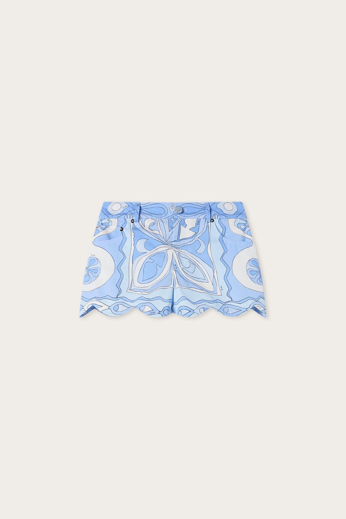 Pucci Angoli Print Scallop trim shorts