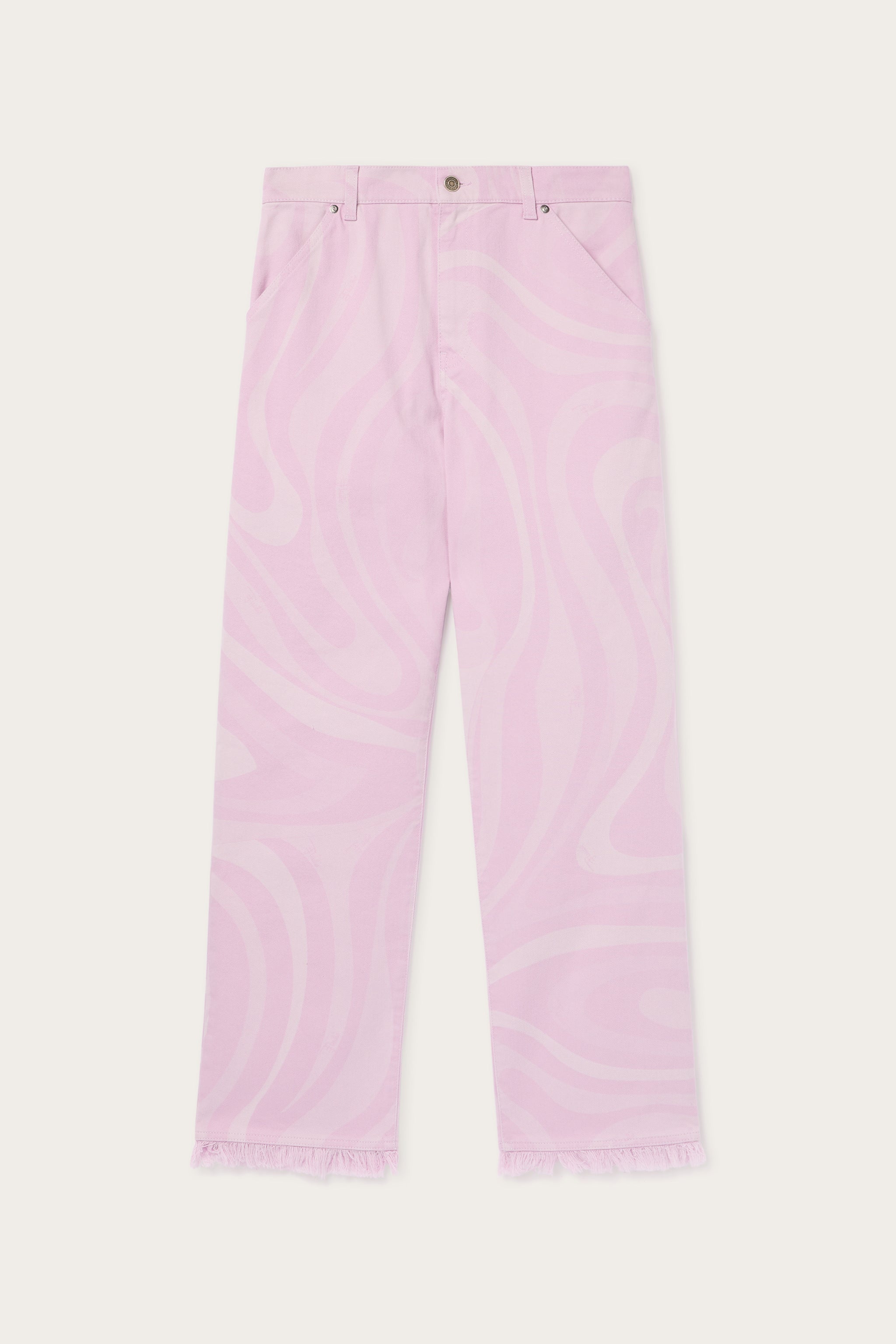 Pucci Marmo Print Wide Leg Denim