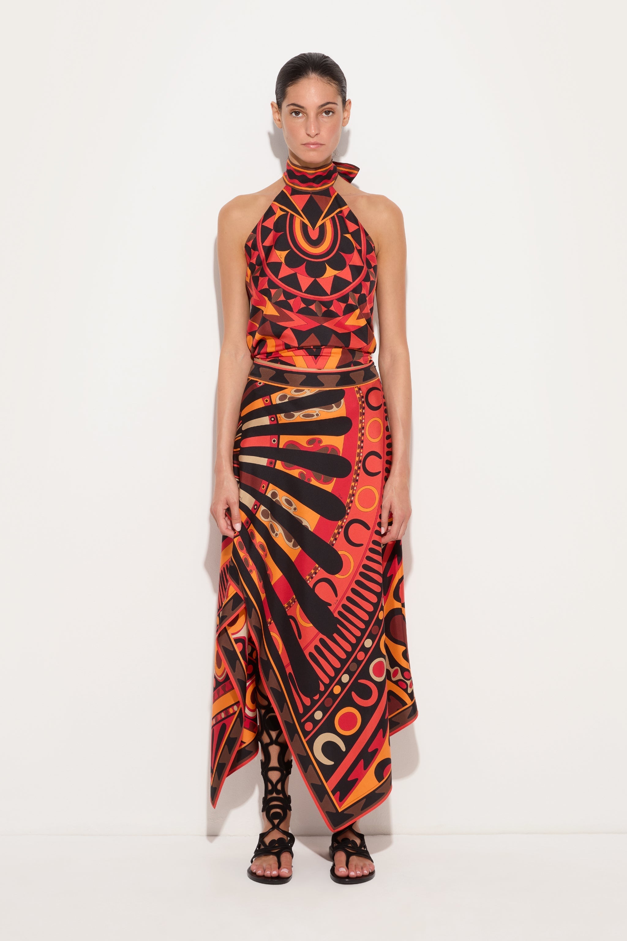 Pucci Soleil Print Silk Scarf Skirt
