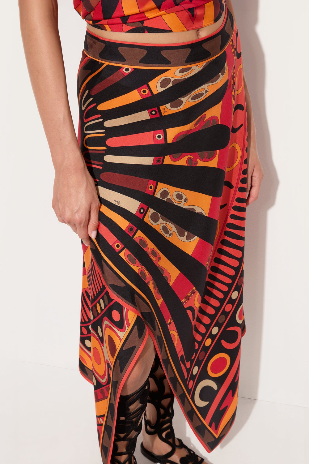 Pucci Soleil Print Silk Scarf Skirt