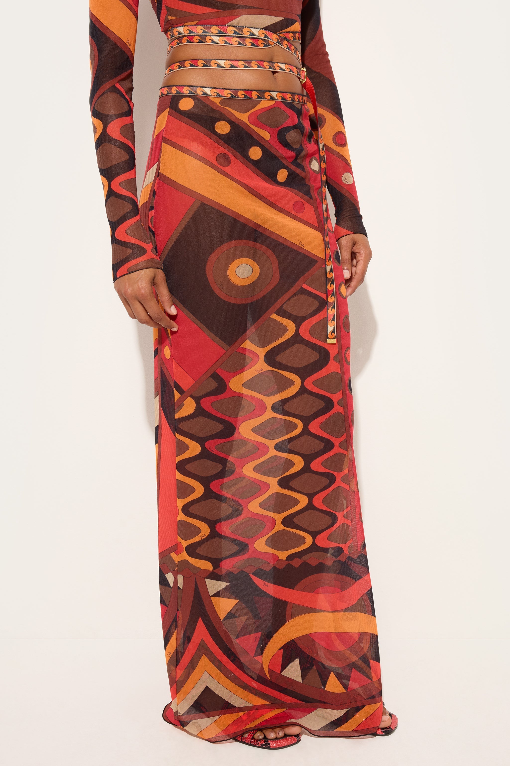 Pucci Vivara Print Long Tulle Skirt