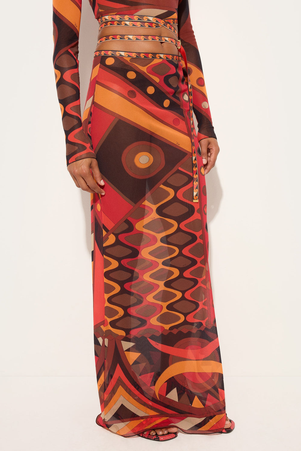 Pucci Vivara Print Long Tulle Skirt