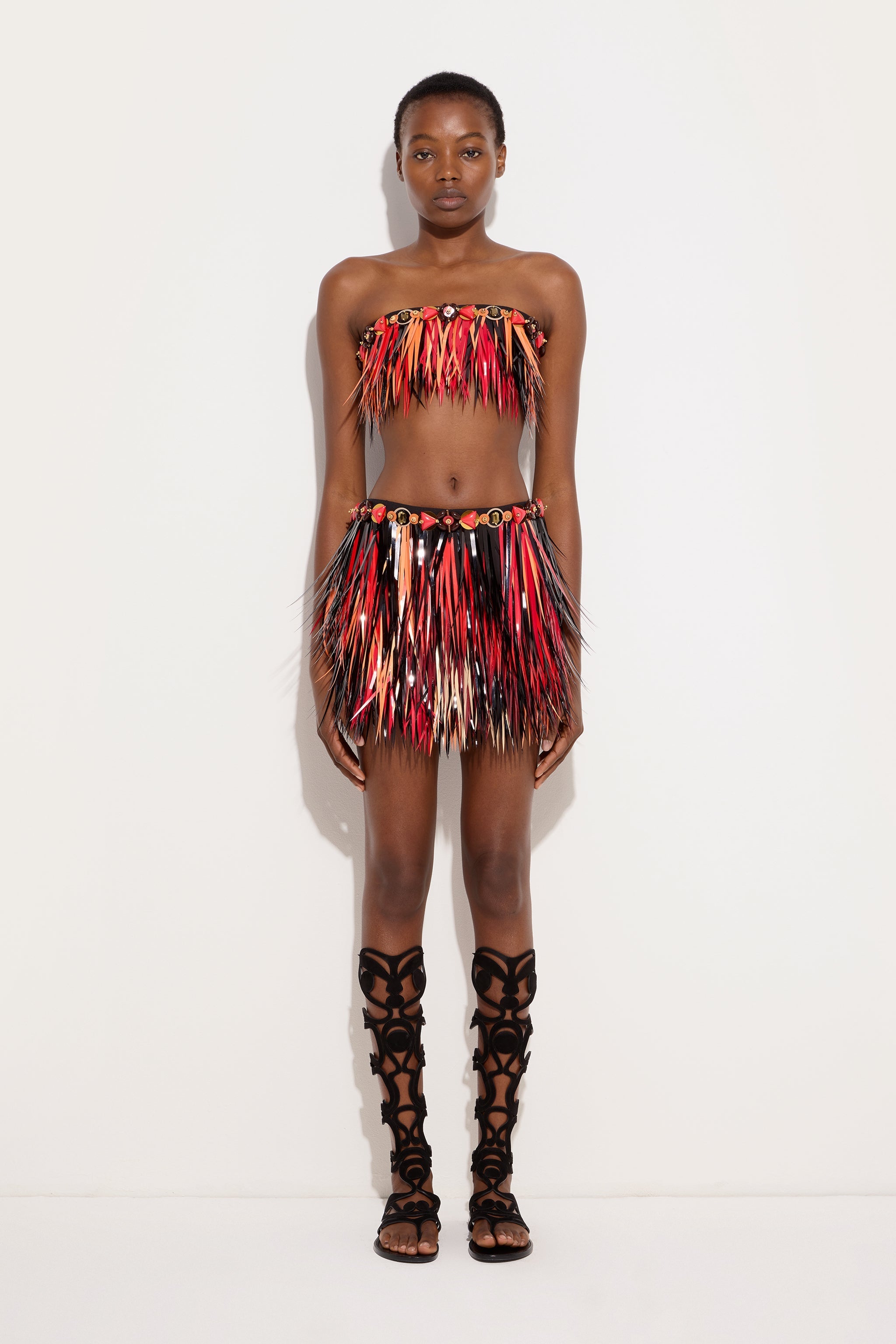 Pucci Embroidered Skirt with Jeweled Belt