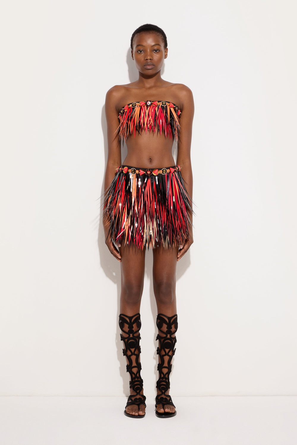 Pucci Embroidered Skirt with Jeweled Belt