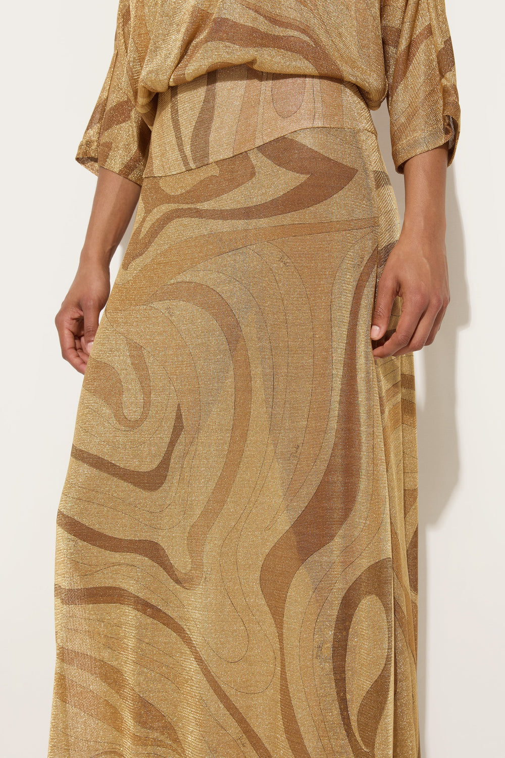 Pucci Marmo Print Lamè Skirt
