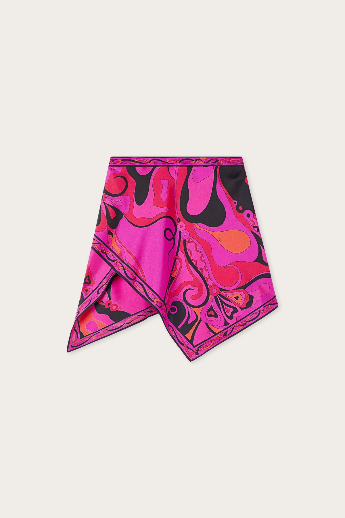 Pucci Orchidee Print Silk Scarf Skirt