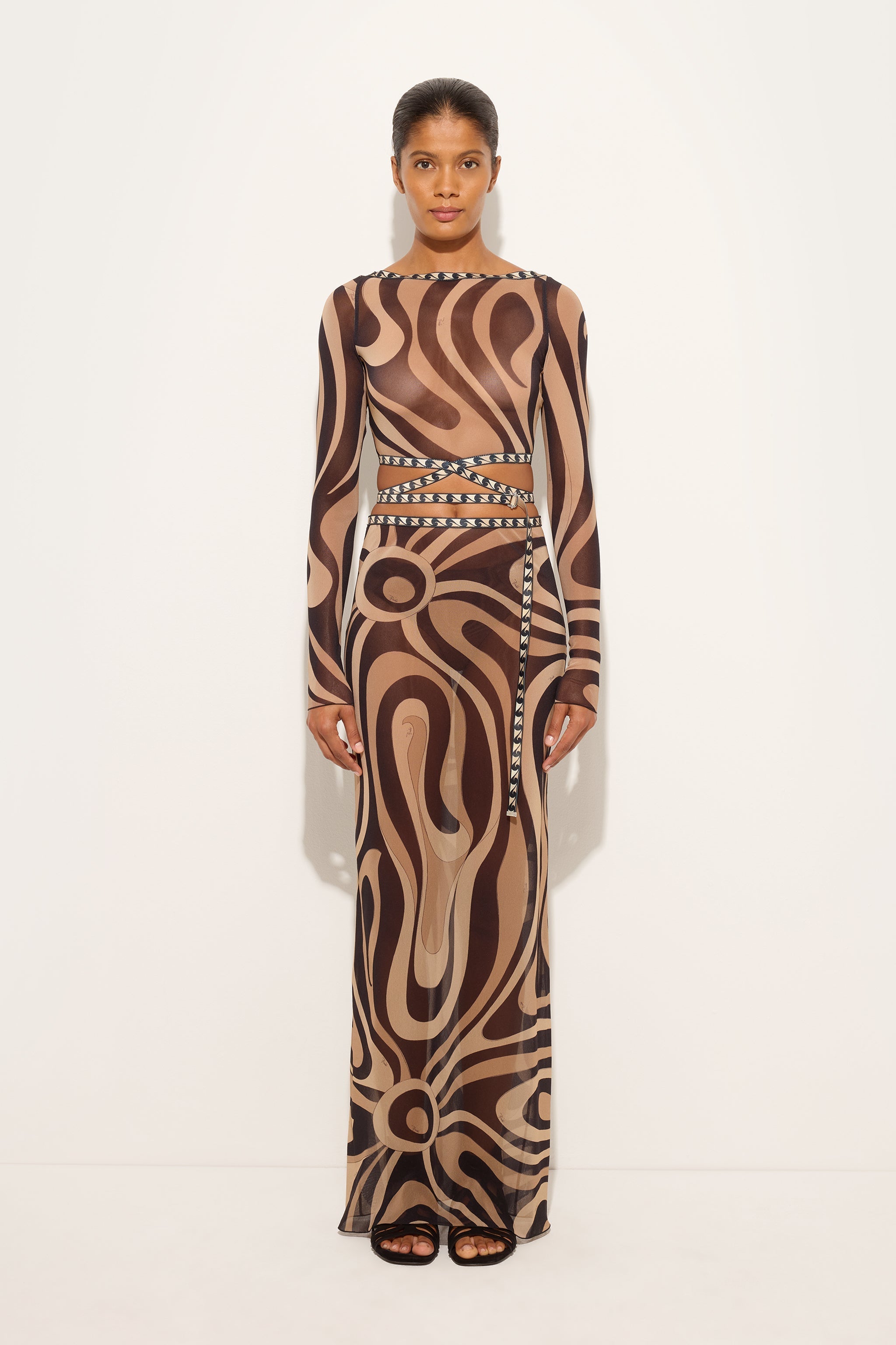 Pucci Marmo Print Long Tulle Skirt
