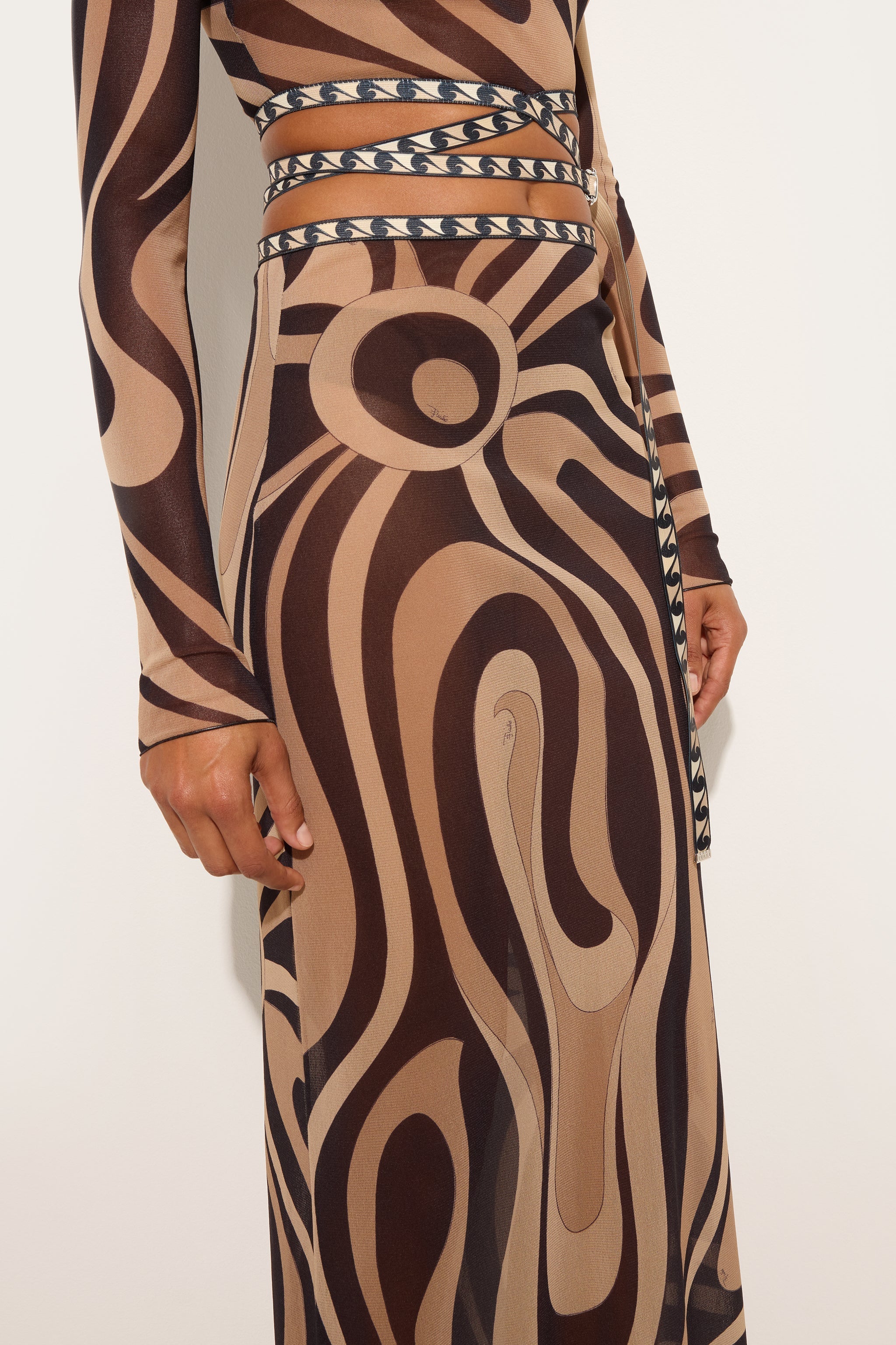 Pucci Marmo Print Long Tulle Skirt