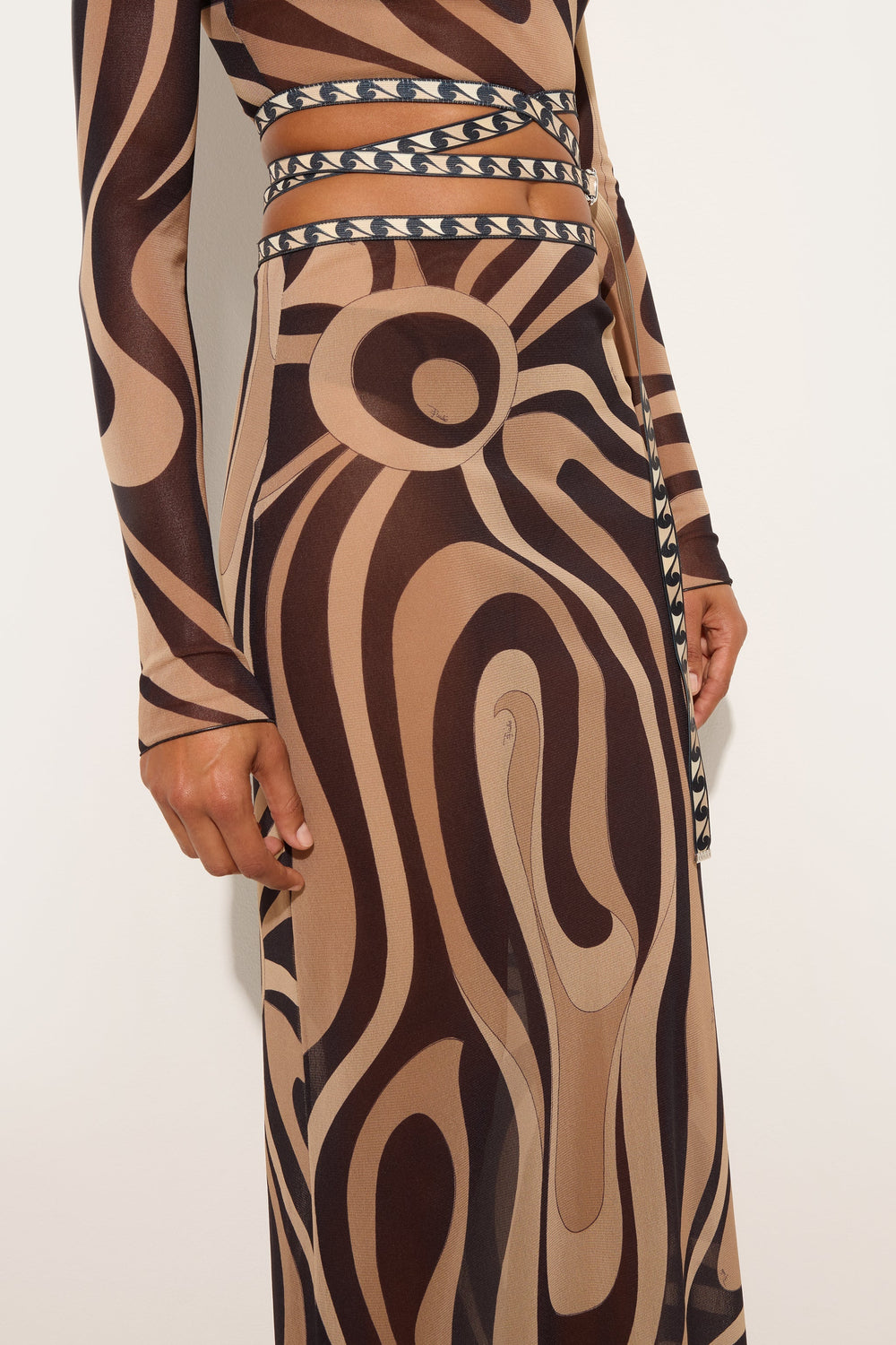 Pucci Marmo Print Long Tulle Skirt