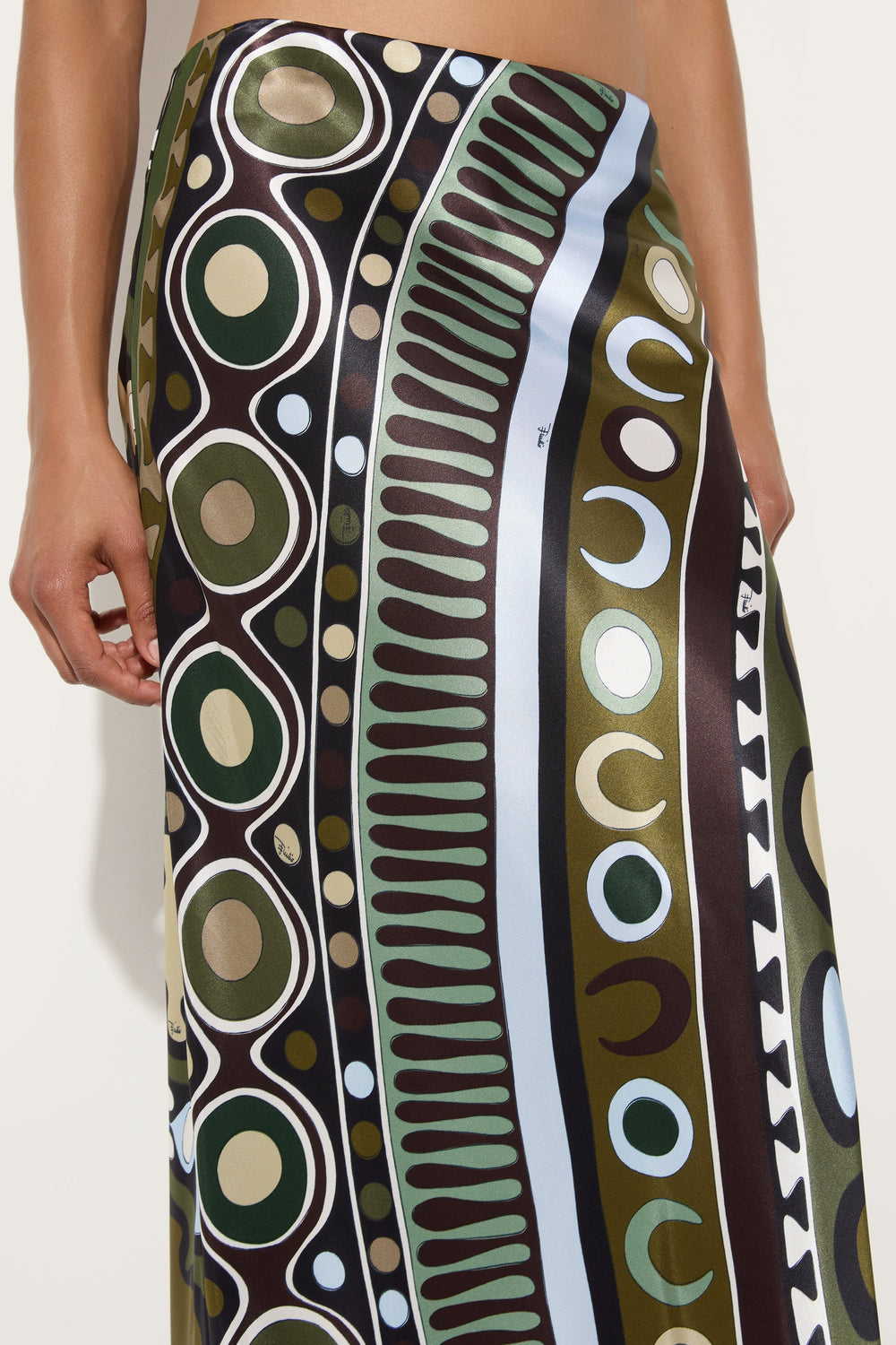 Pucci Soleil Print Satin Skirt