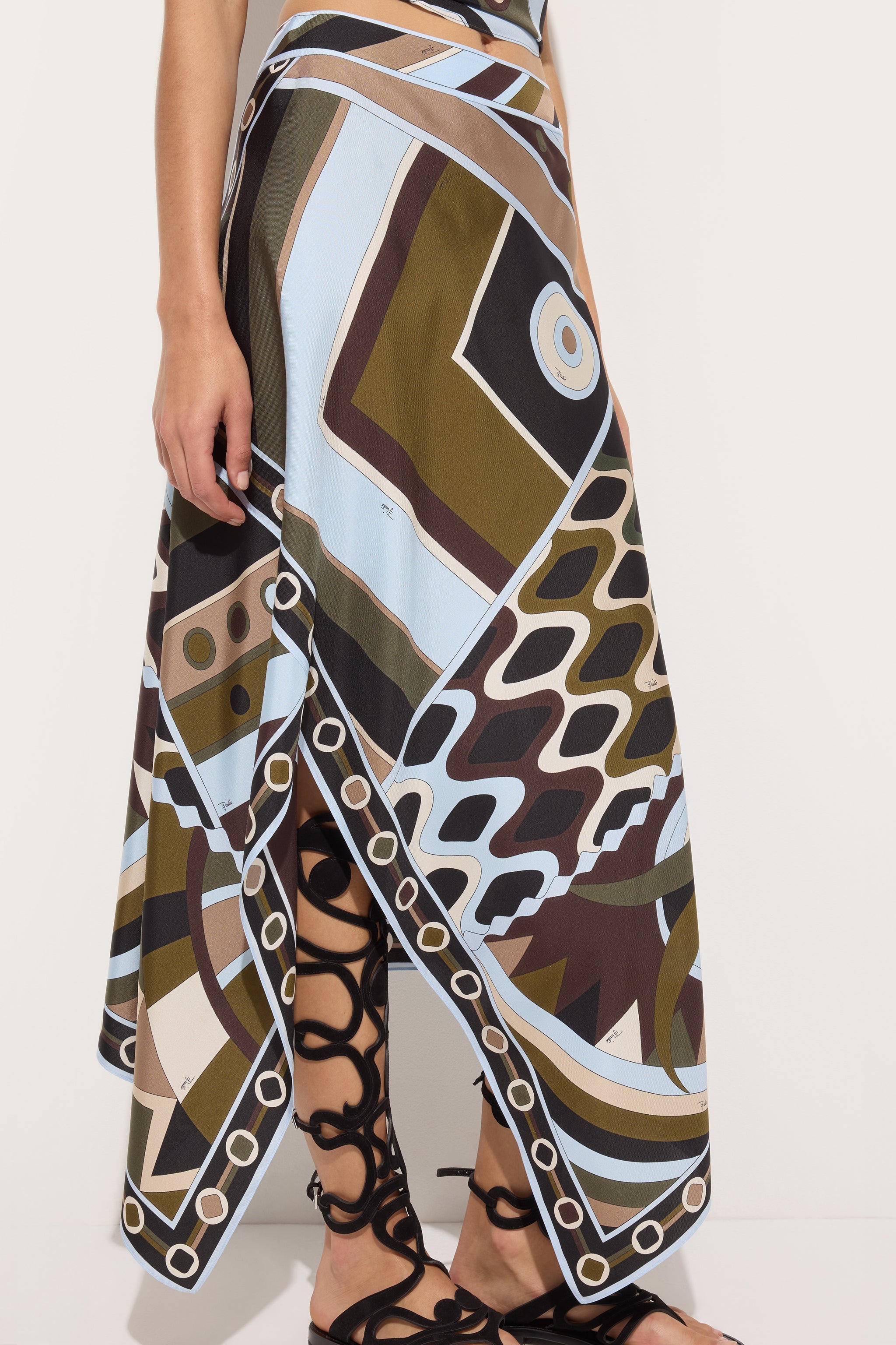 Pucci Vivara Print Silk Scarf Skirt