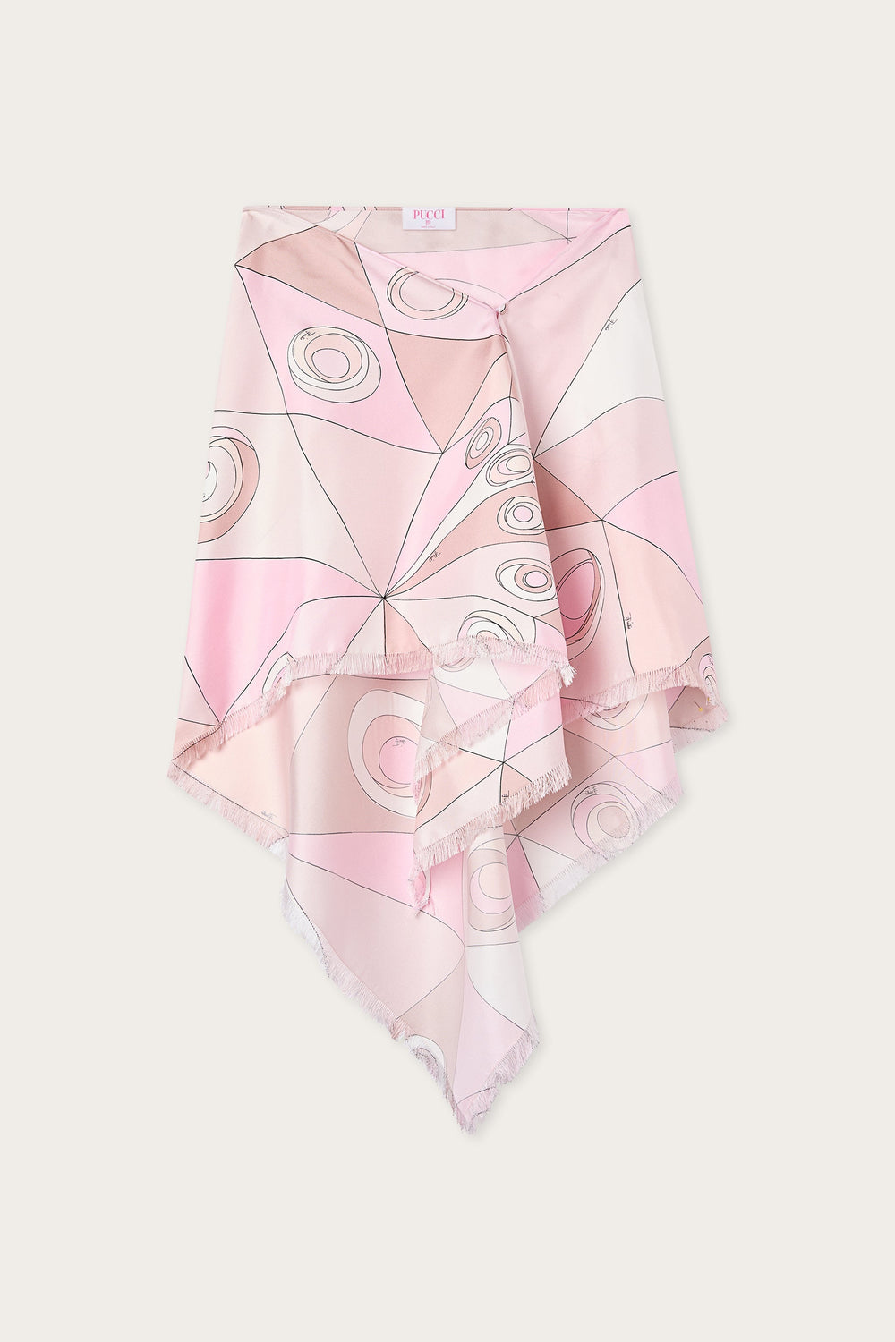 Pucci Occhi Print Asymmetrical Silk Skirt