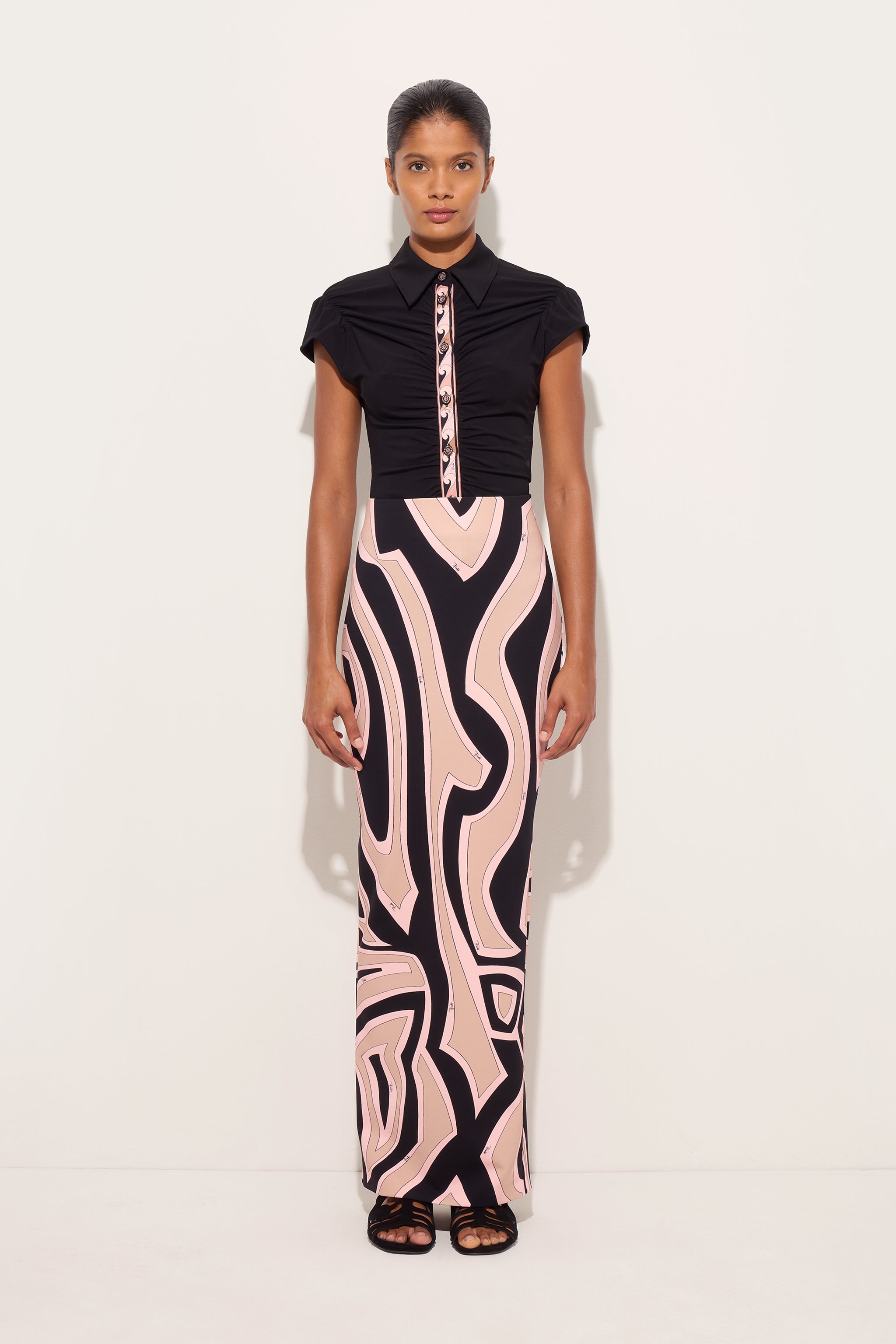 Pucci Labirinto Print Long Fitted Skirt