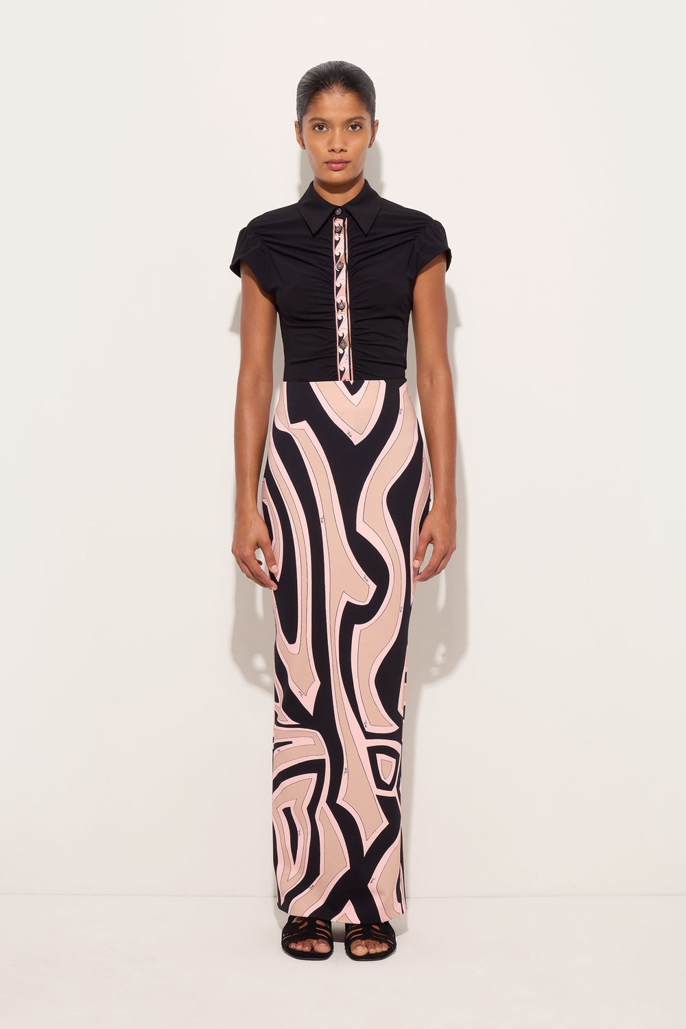Pucci Labirinto Print Long Fitted Skirt