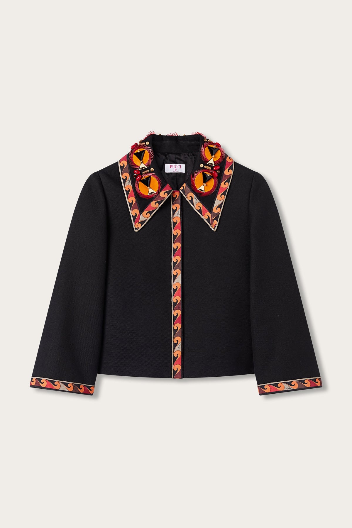 Pucci Cotton Jacket with Embroidered Collar