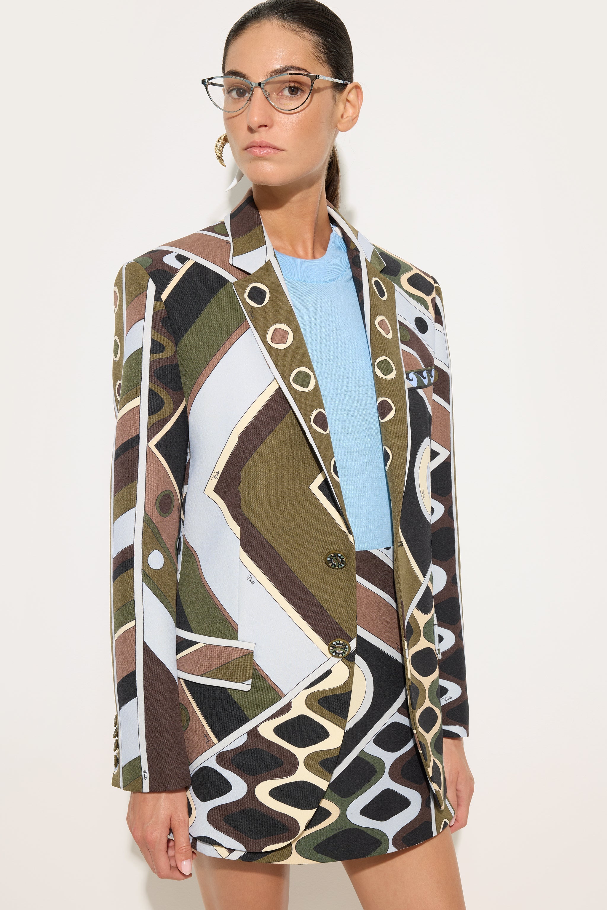 Pucci Vivara Print Oversized Jacket in Cool Wool