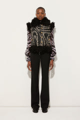 Pucci Tweed Waistcoat with Fur Details
