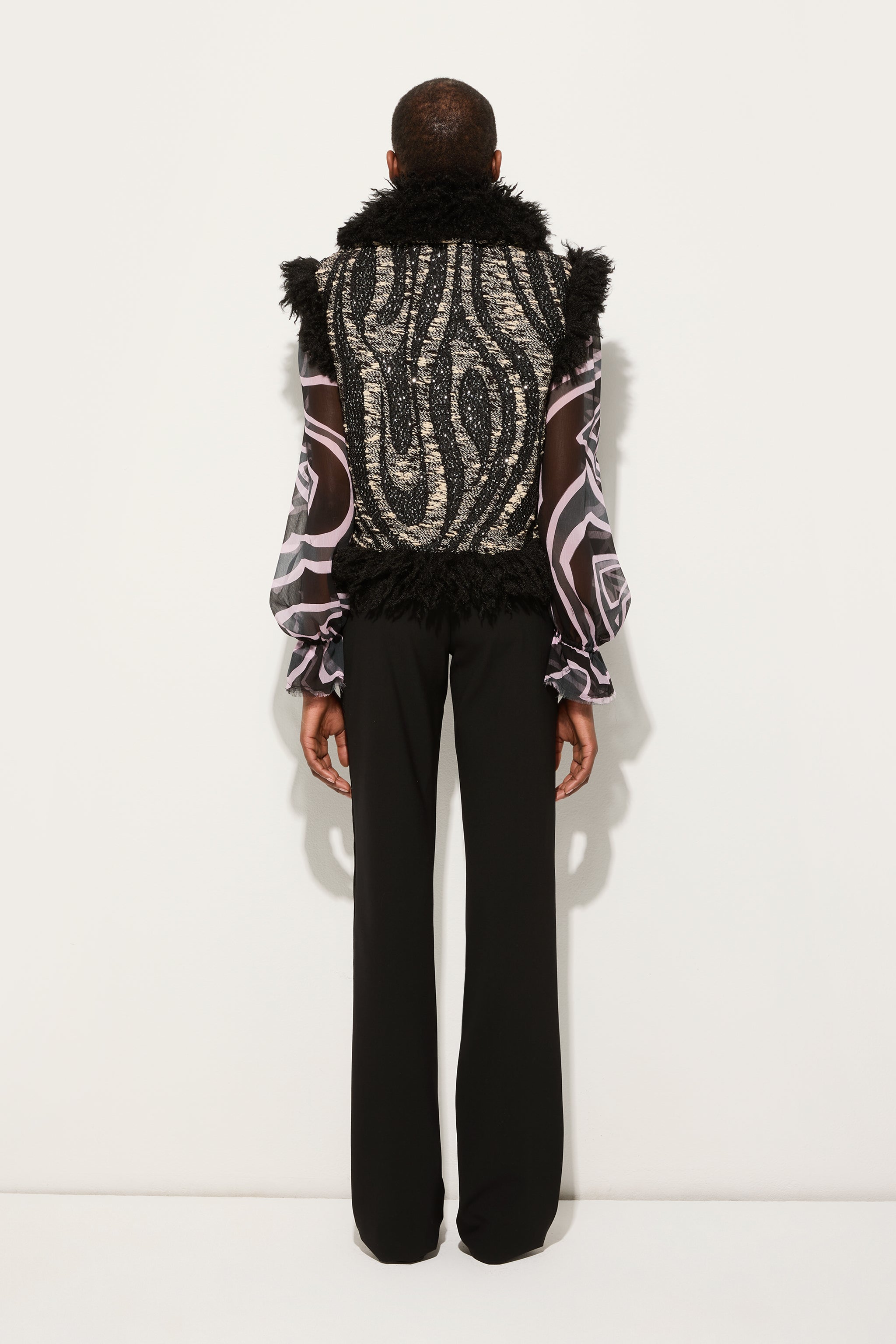 Pucci Tweed Waistcoat with Fur Details