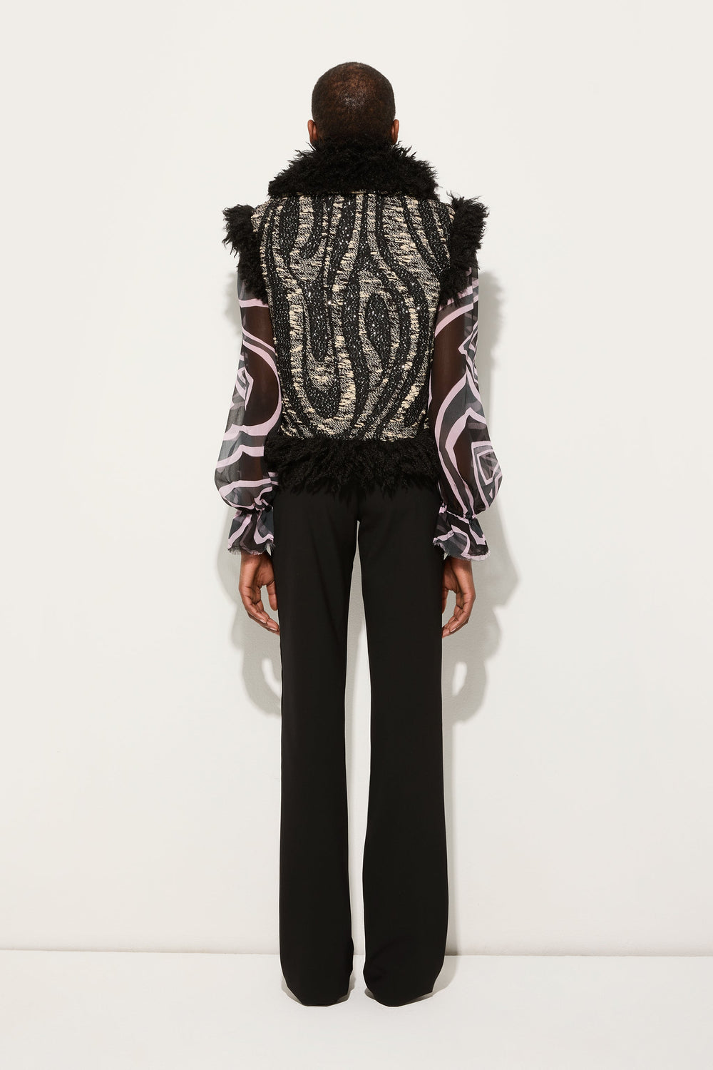 Pucci Tweed Waistcoat with Fur Details