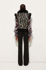 Pucci Tweed Waistcoat with Fur Details