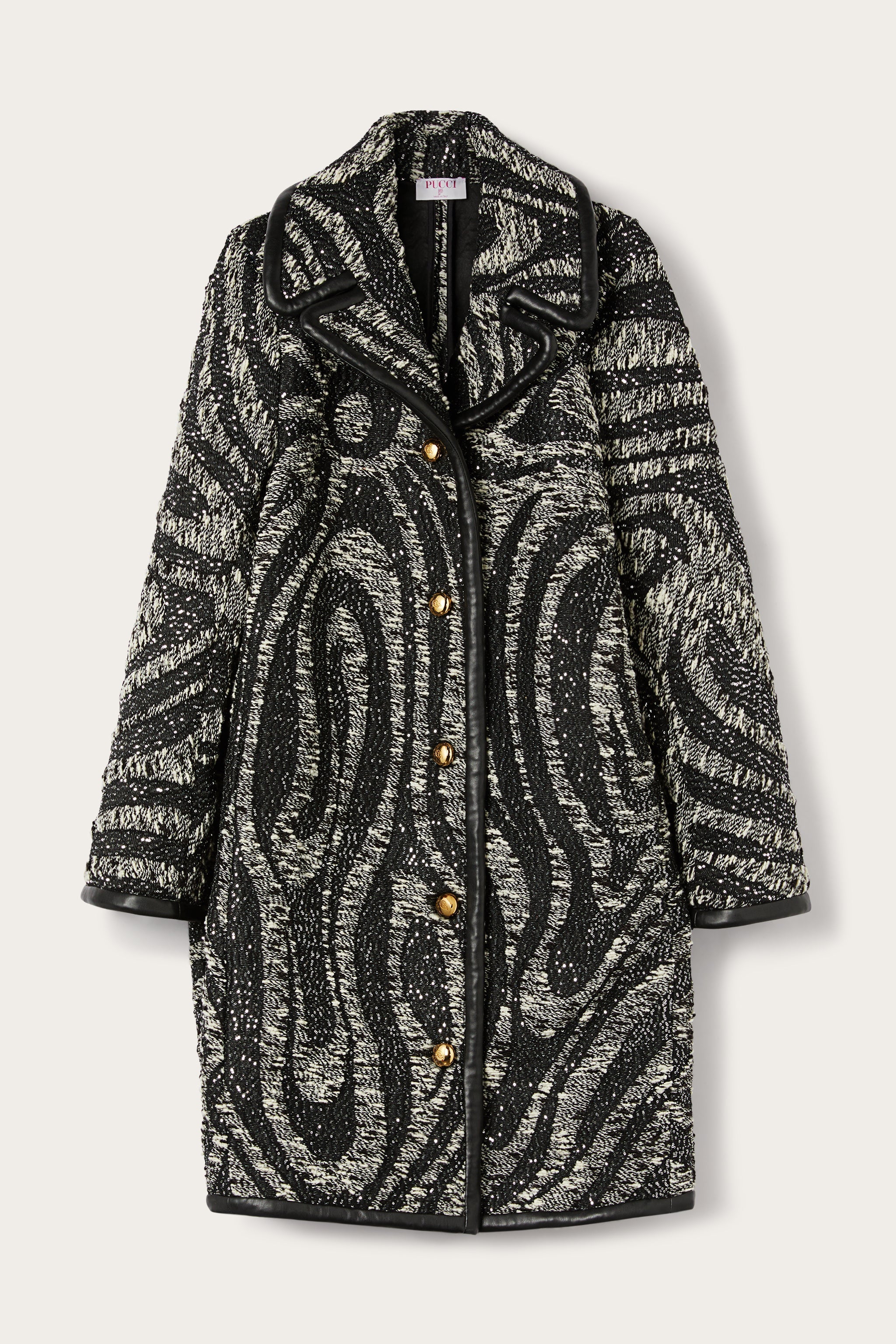 Pucci Tweed Coat with Marmo Pattern