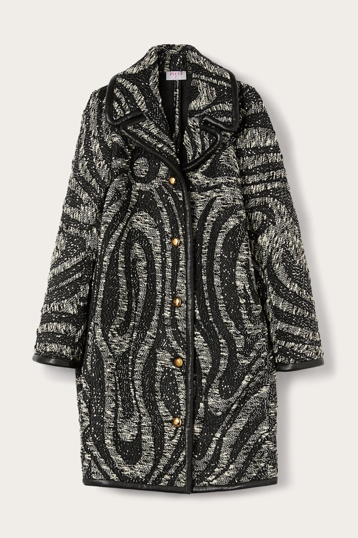 Pucci Tweed Coat with Marmo Pattern