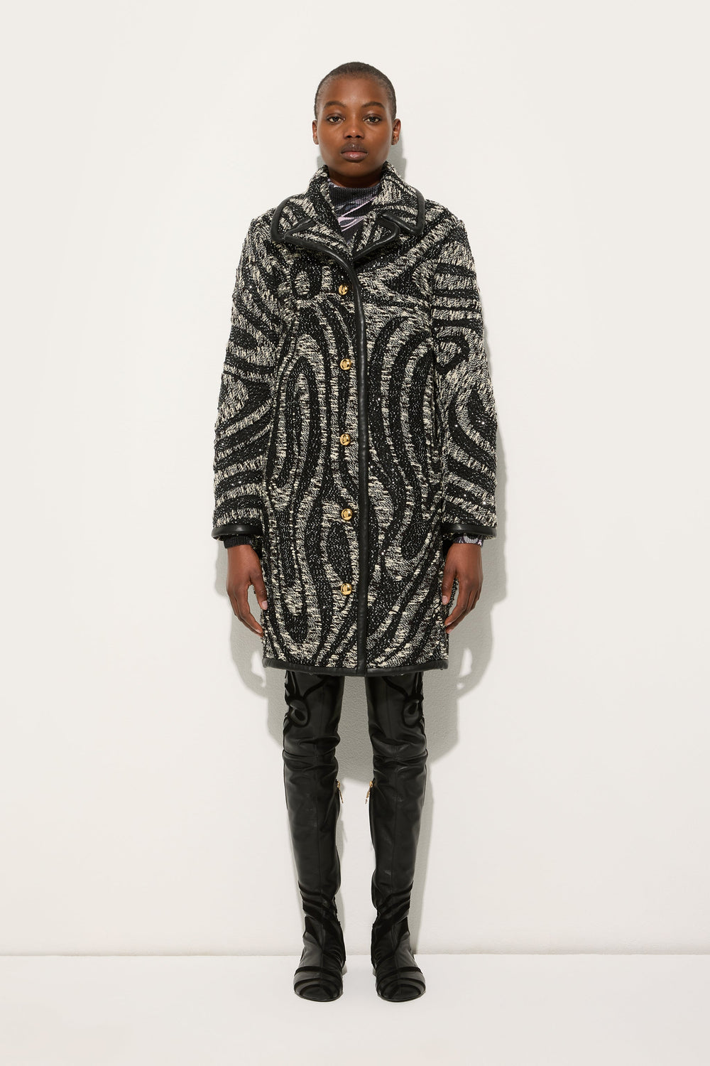 Pucci Tweed Coat with Marmo Pattern