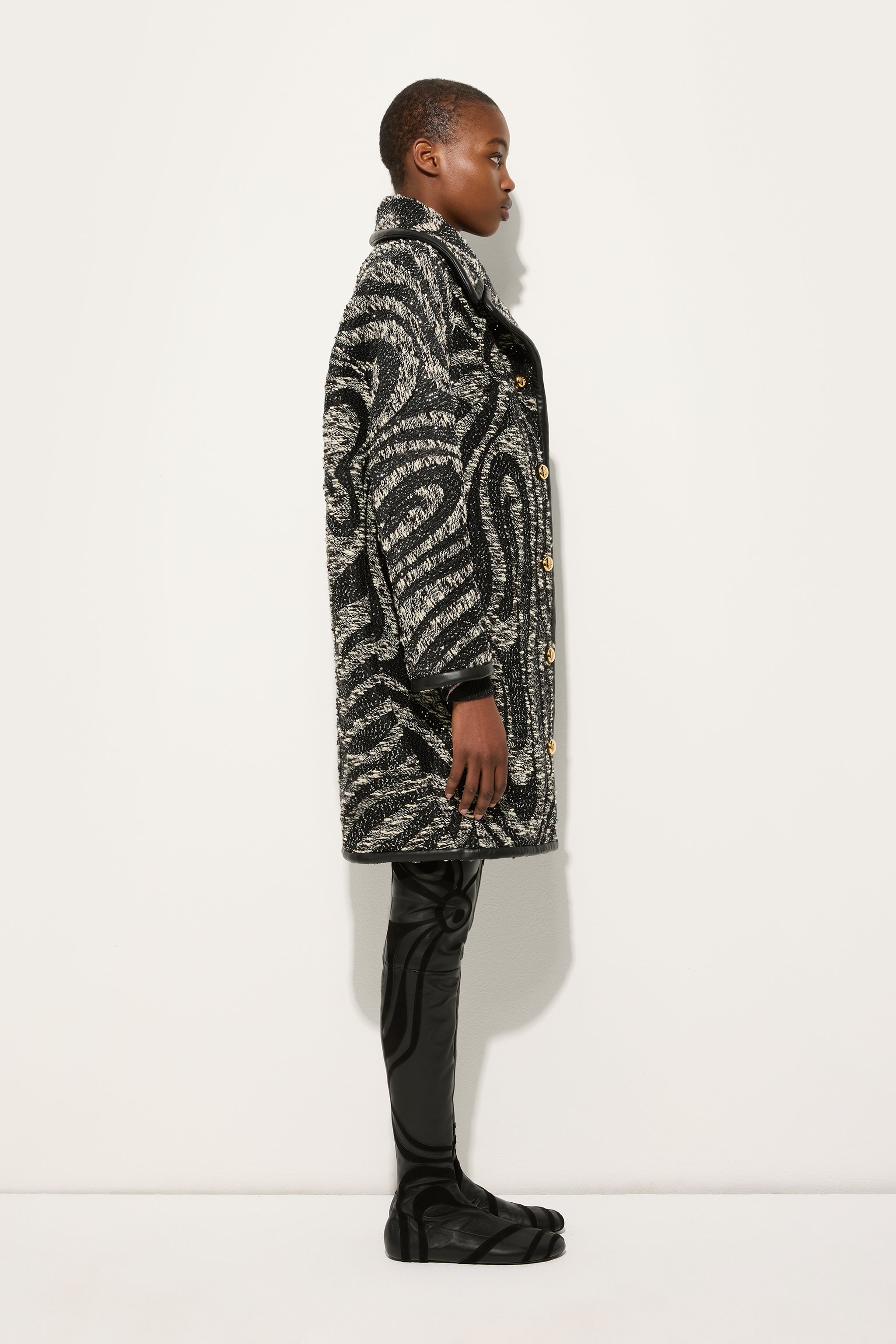 Pucci Tweed Coat with Marmo Pattern